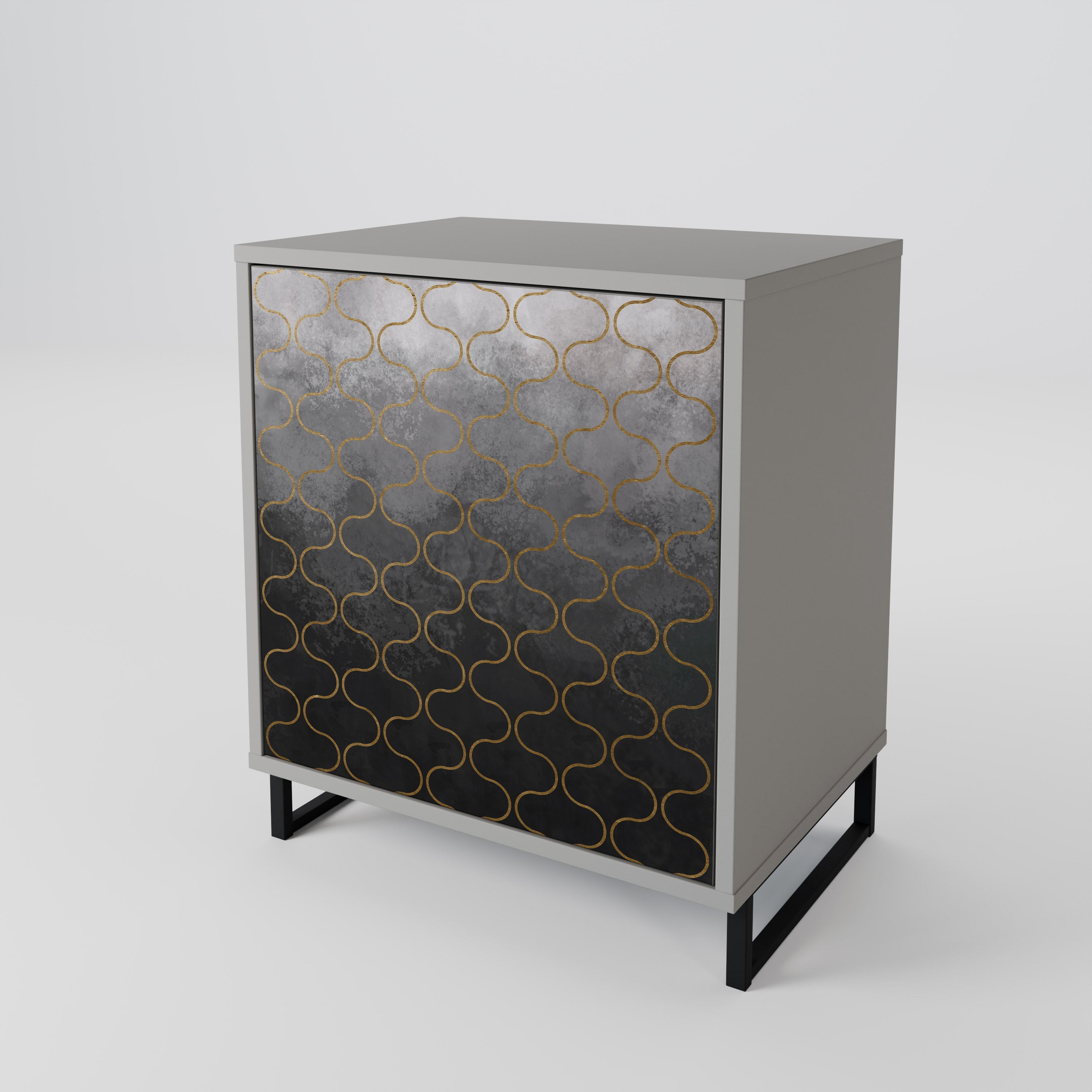 TESSELATED GRAYISH Aparador de 1 Porta em Acabamento Cinzento