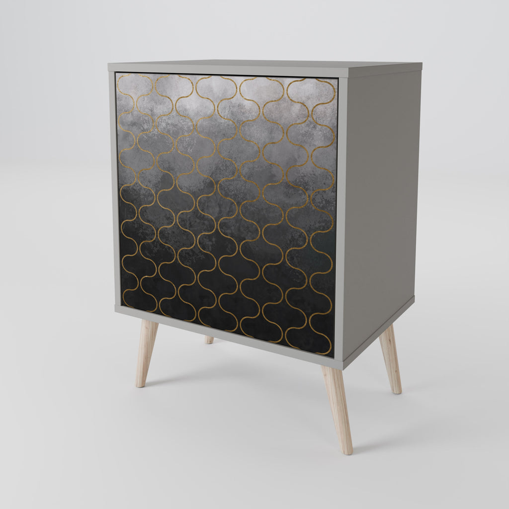 TESSELATED GRAYISH Aparador de 1 Porta em Acabamento Cinzento