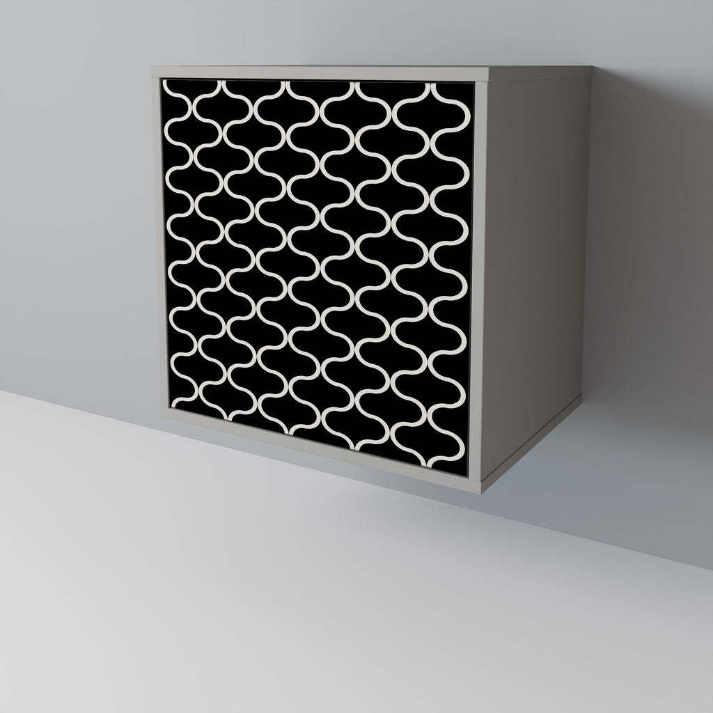 TESSELATED BLACKNESS Aparador de 1 Porta em Acabamento Cinzento