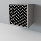 TESSELATED BLACKNESS Aparador de 1 Porta em Acabamento Cinzento