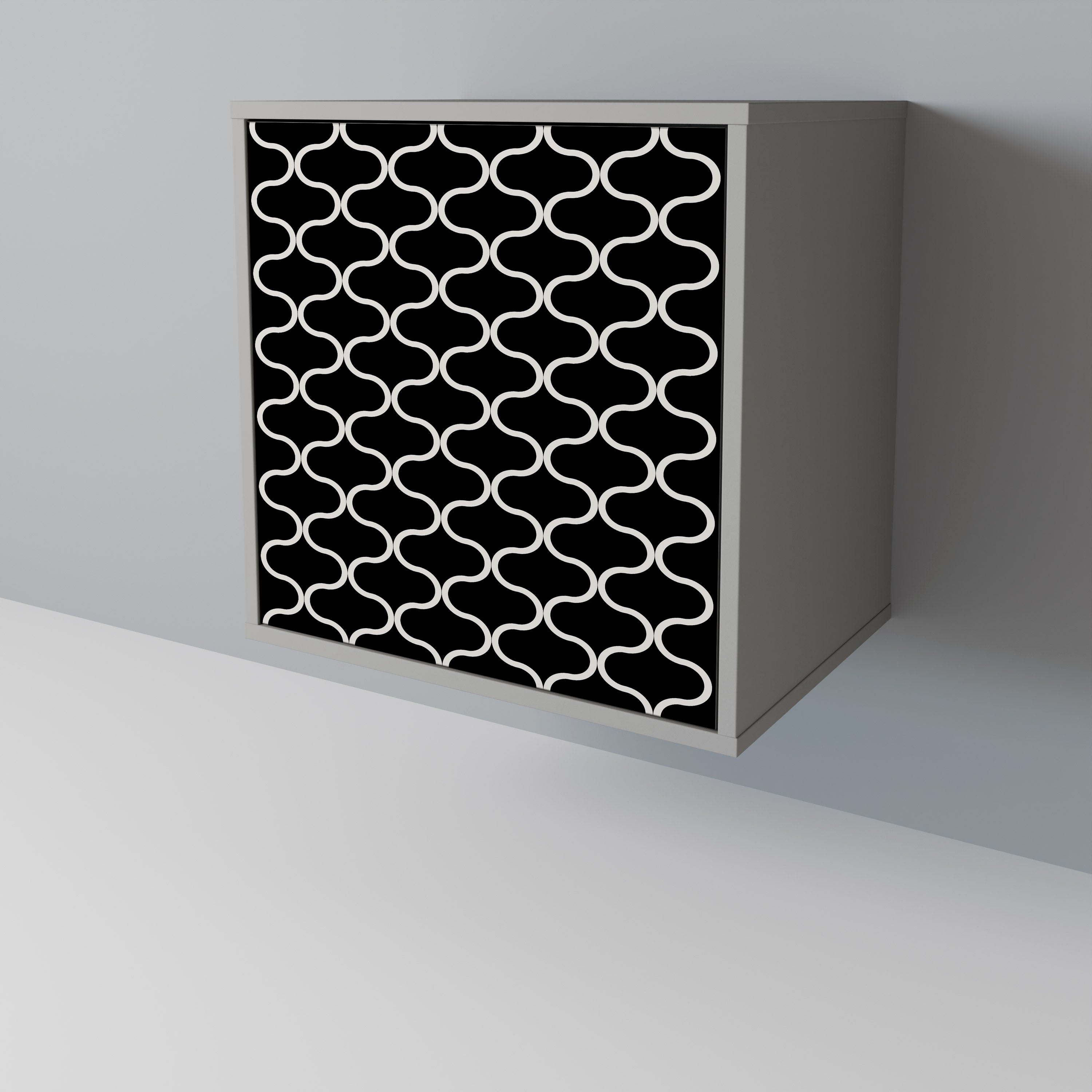 TESSELATED BLACKNESS Aparador de 1 Porta em Acabamento Cinzento