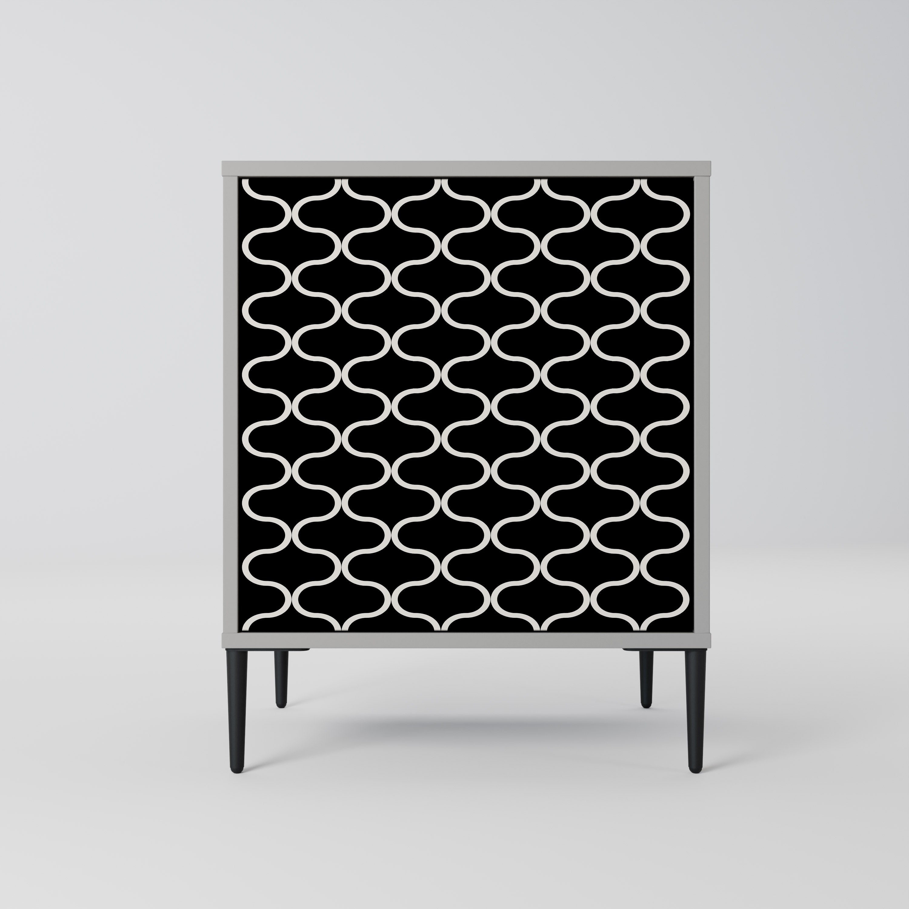 TESSELATED BLACKNESS 1-Door Sideboard in Grey Finish