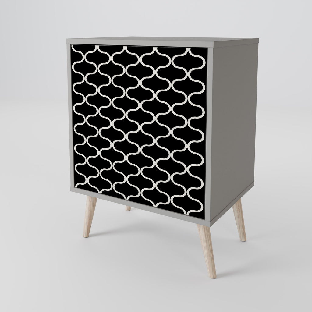 TESSELATED BLACKNESS Aparador de 1 Porta em Acabamento Cinzento