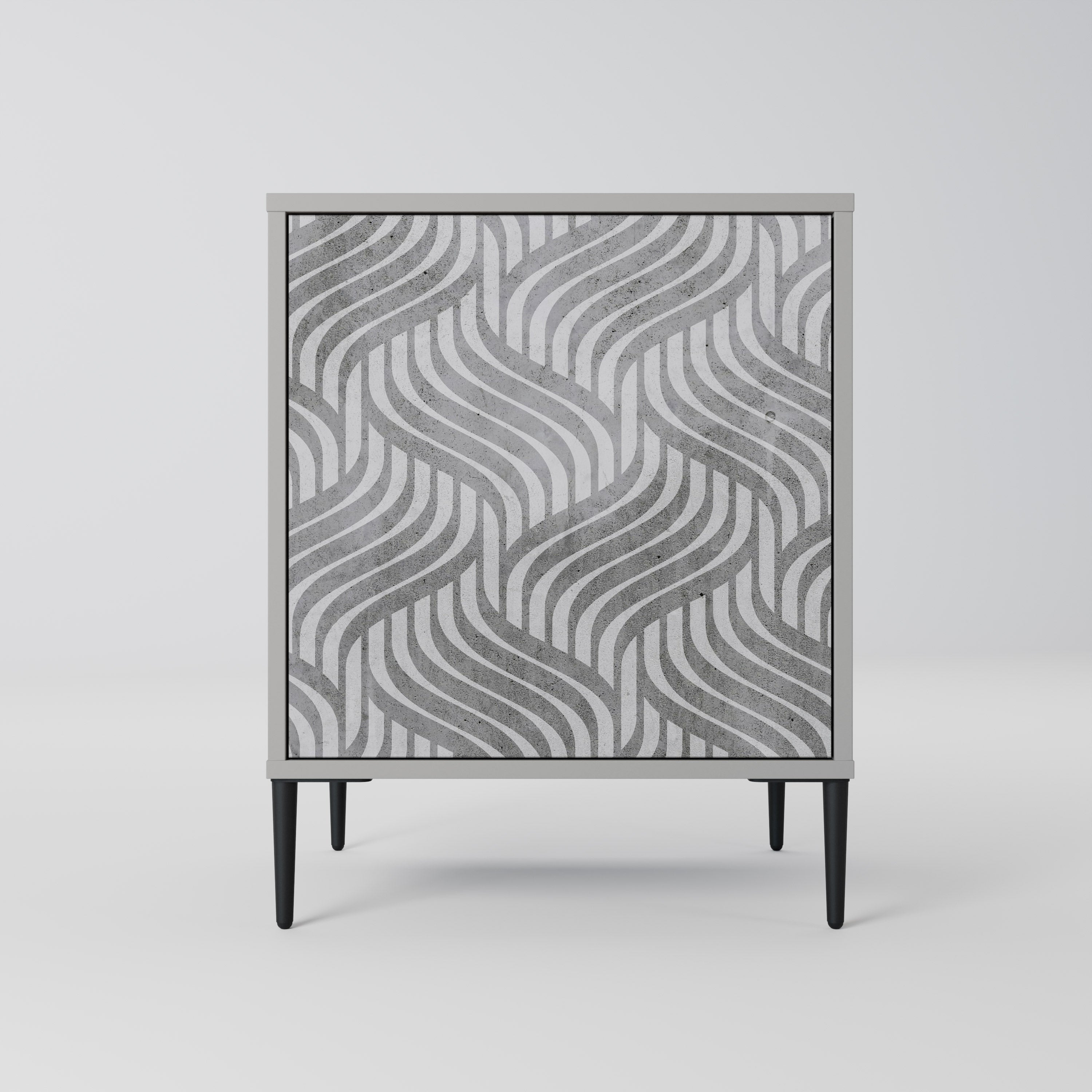 CONCRETE MOVEMENT 1-Door Sideboard in Grey Finish