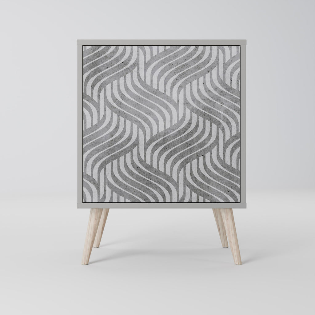 CONCRETE MOVEMENT Aparador de 1 Porta em Acabamento Cinzento