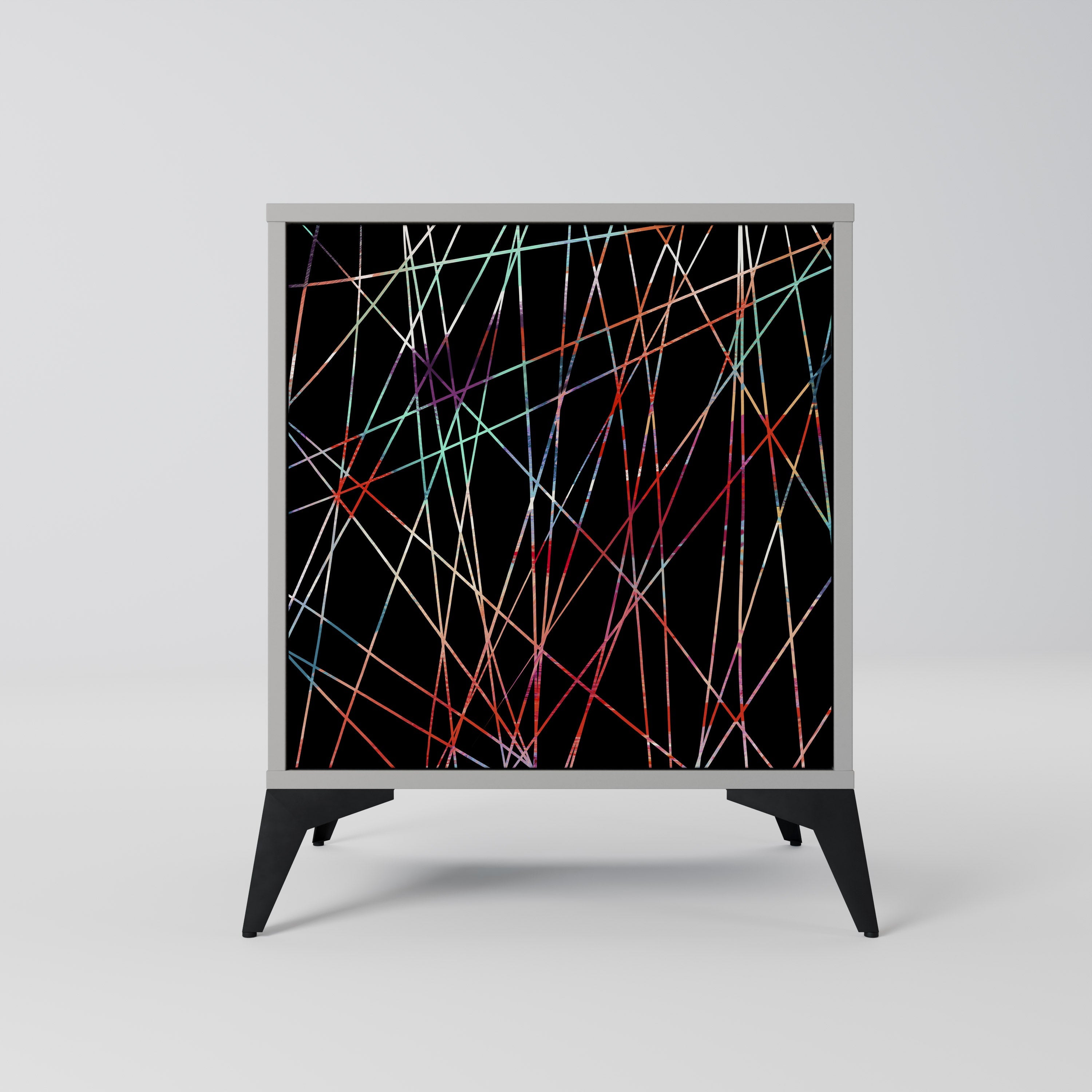 LUMINOUS SNARE 1-Door Sideboard in Grey Finish