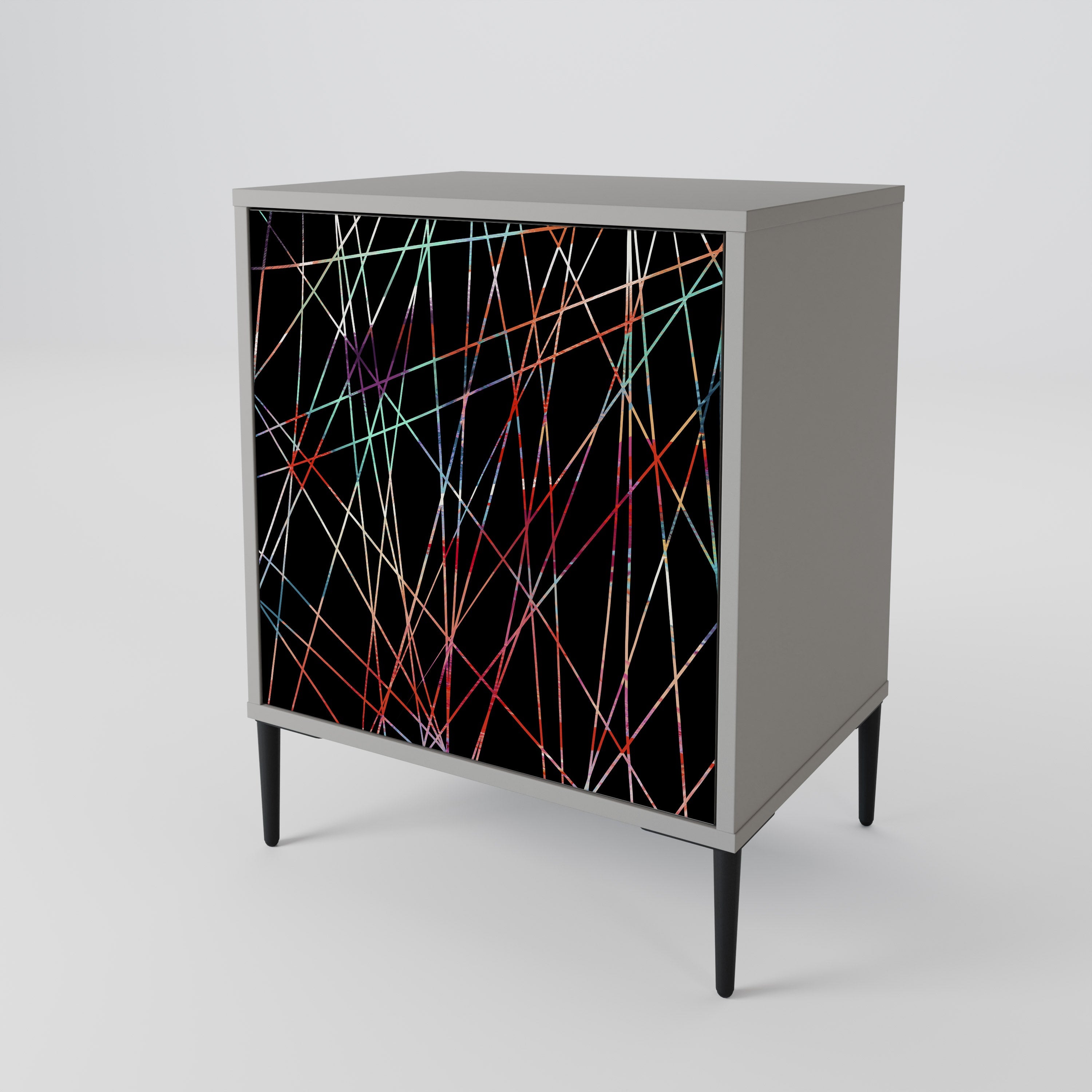 LUMINOUS SNARE 1-Door Sideboard in Grey Finish