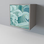 ASIAN SWAY Aparador de 1 Porta em Acabamento Cinzento