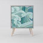 ASIAN SWAY Aparador de 1 Porta em Acabamento Cinzento