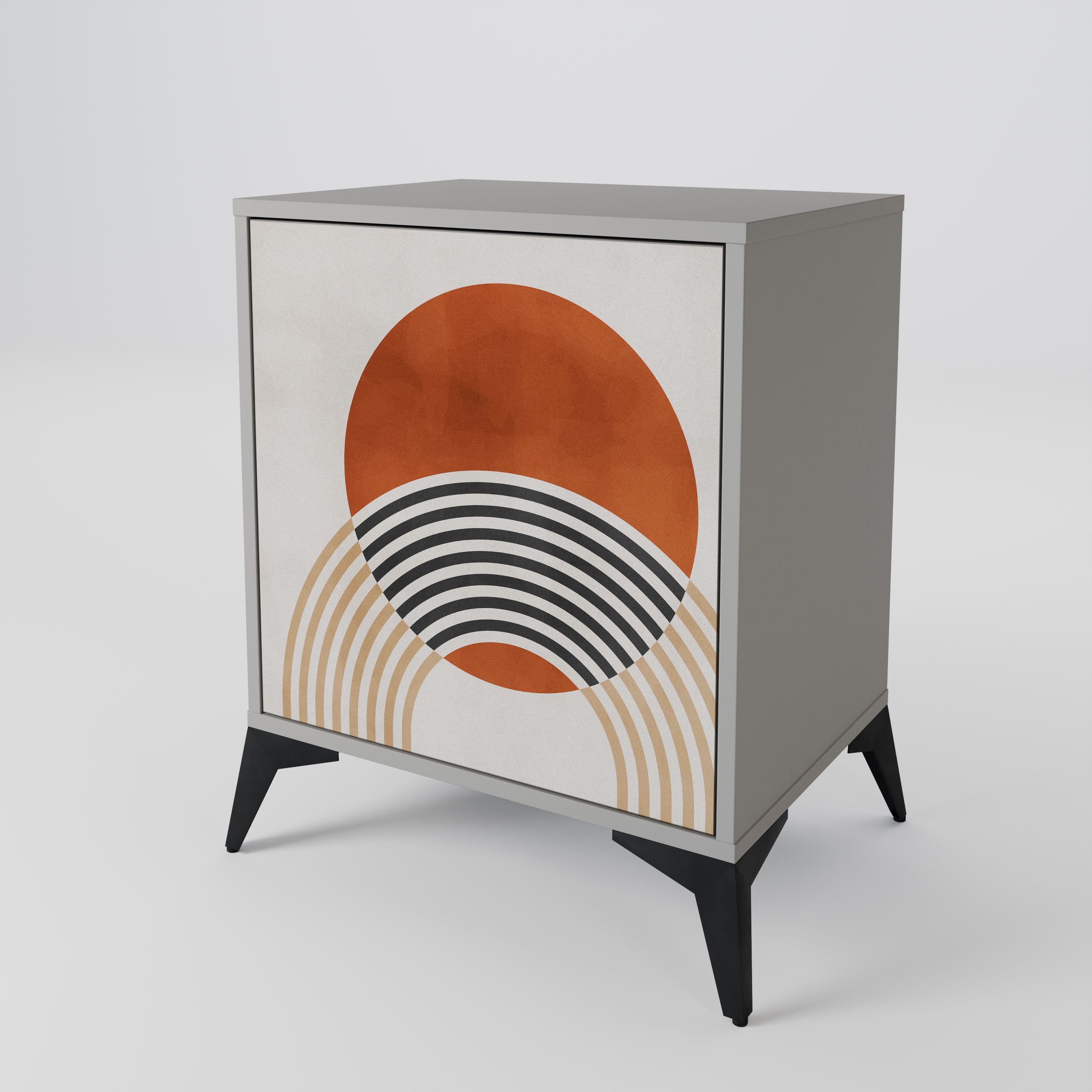 SPACE AROUND Aparador de 1 Porta em Acabamento Cinzento