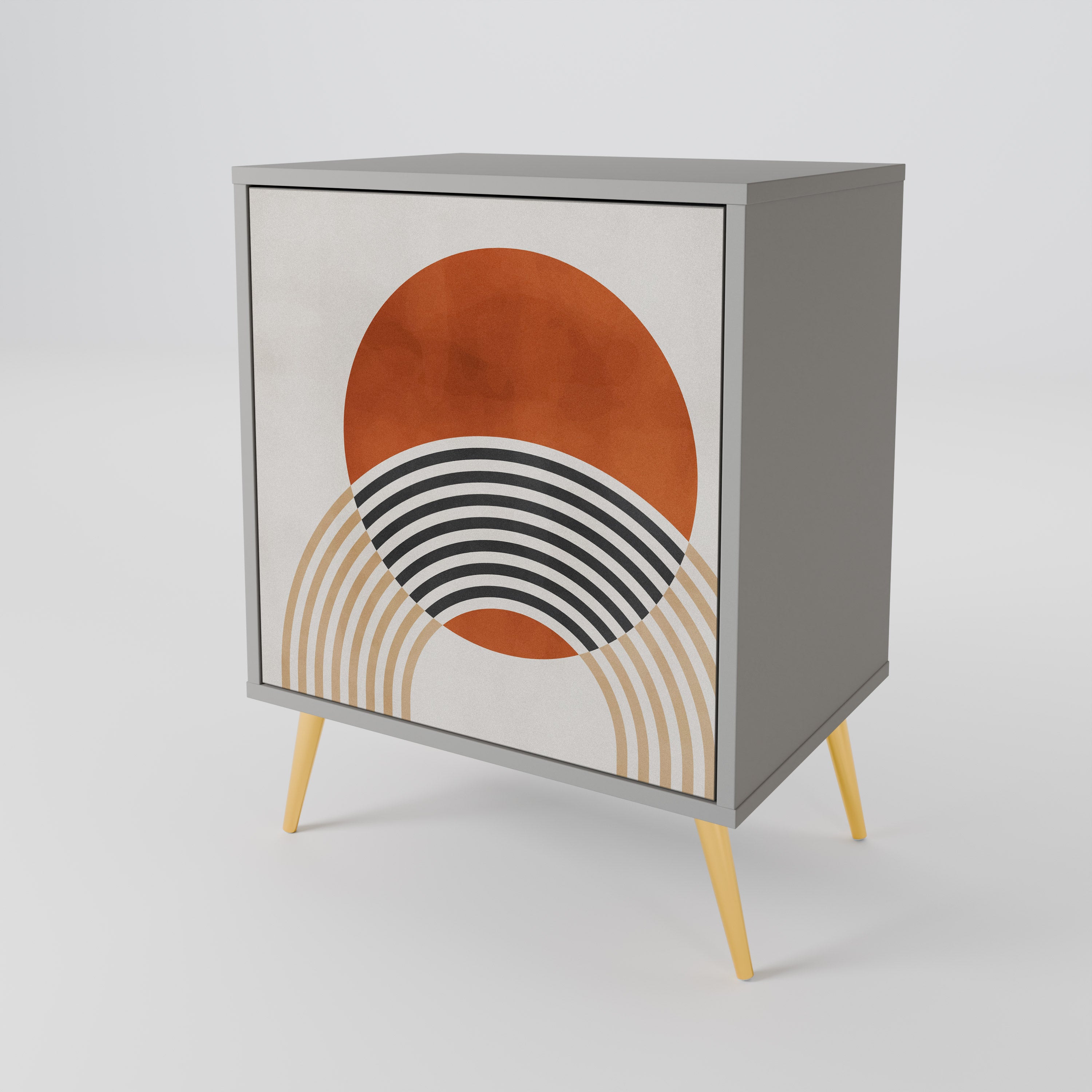 SPACE AROUND Aparador de 1 Porta em Acabamento Cinzento