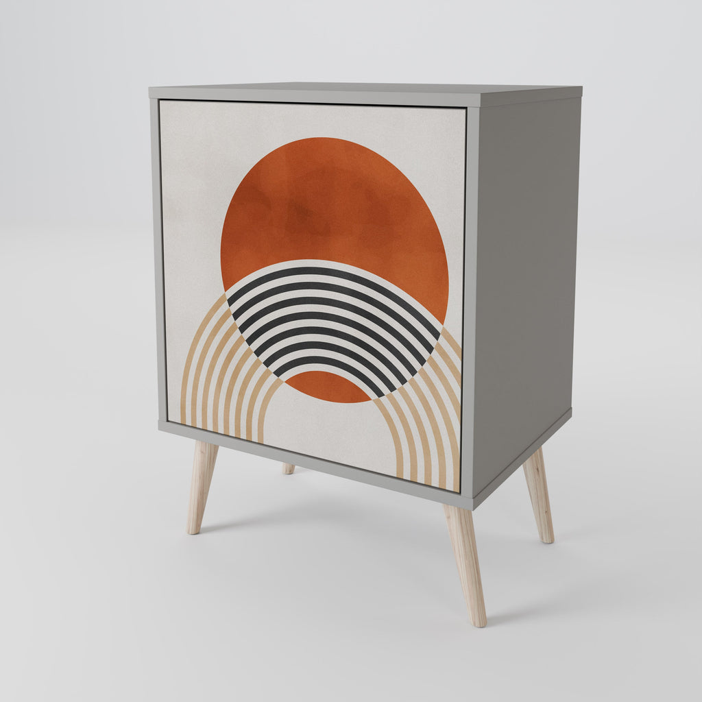 SPACE AROUND 1-Door Sideboard in Grey Finish