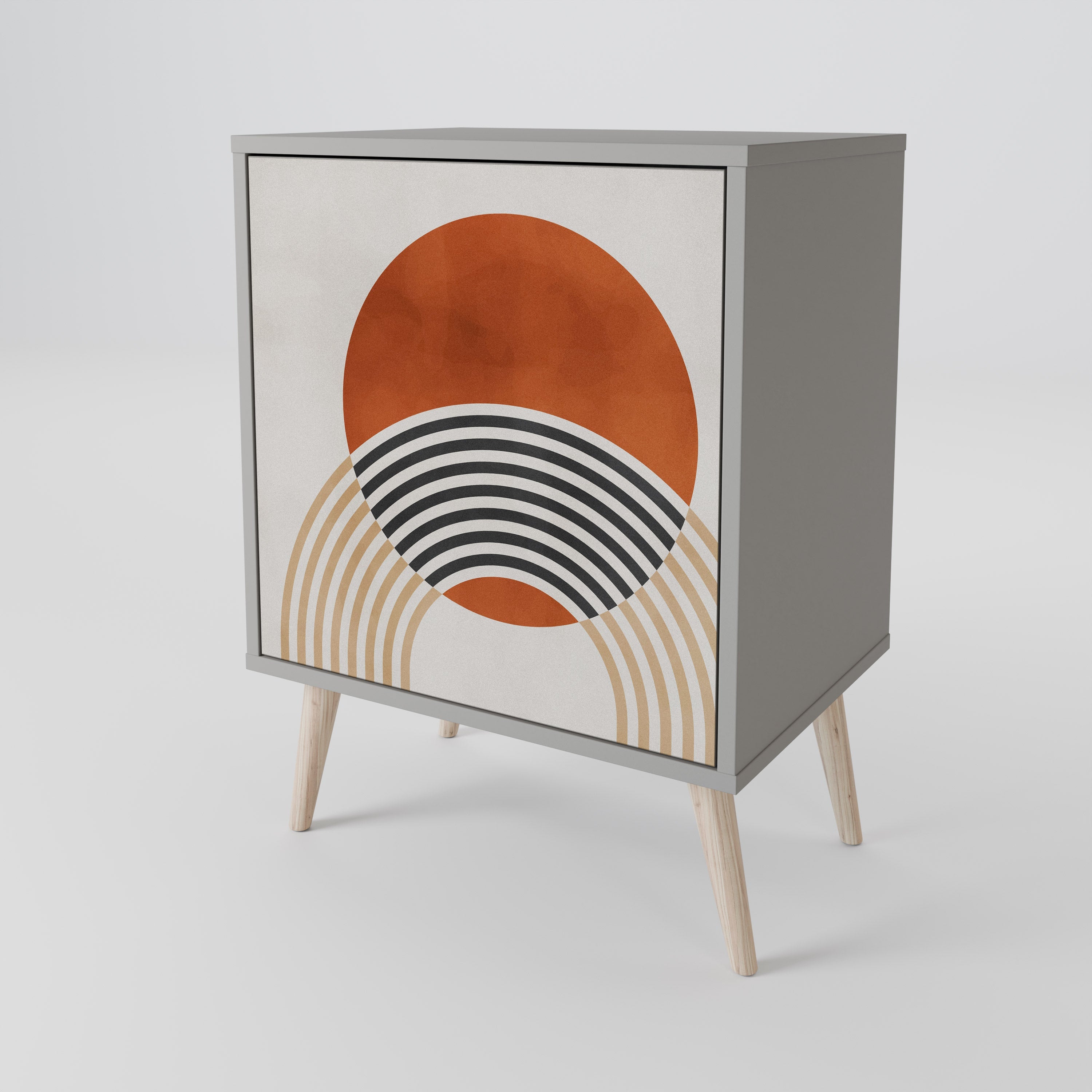 SPACE AROUND Aparador de 1 Porta em Acabamento Cinzento