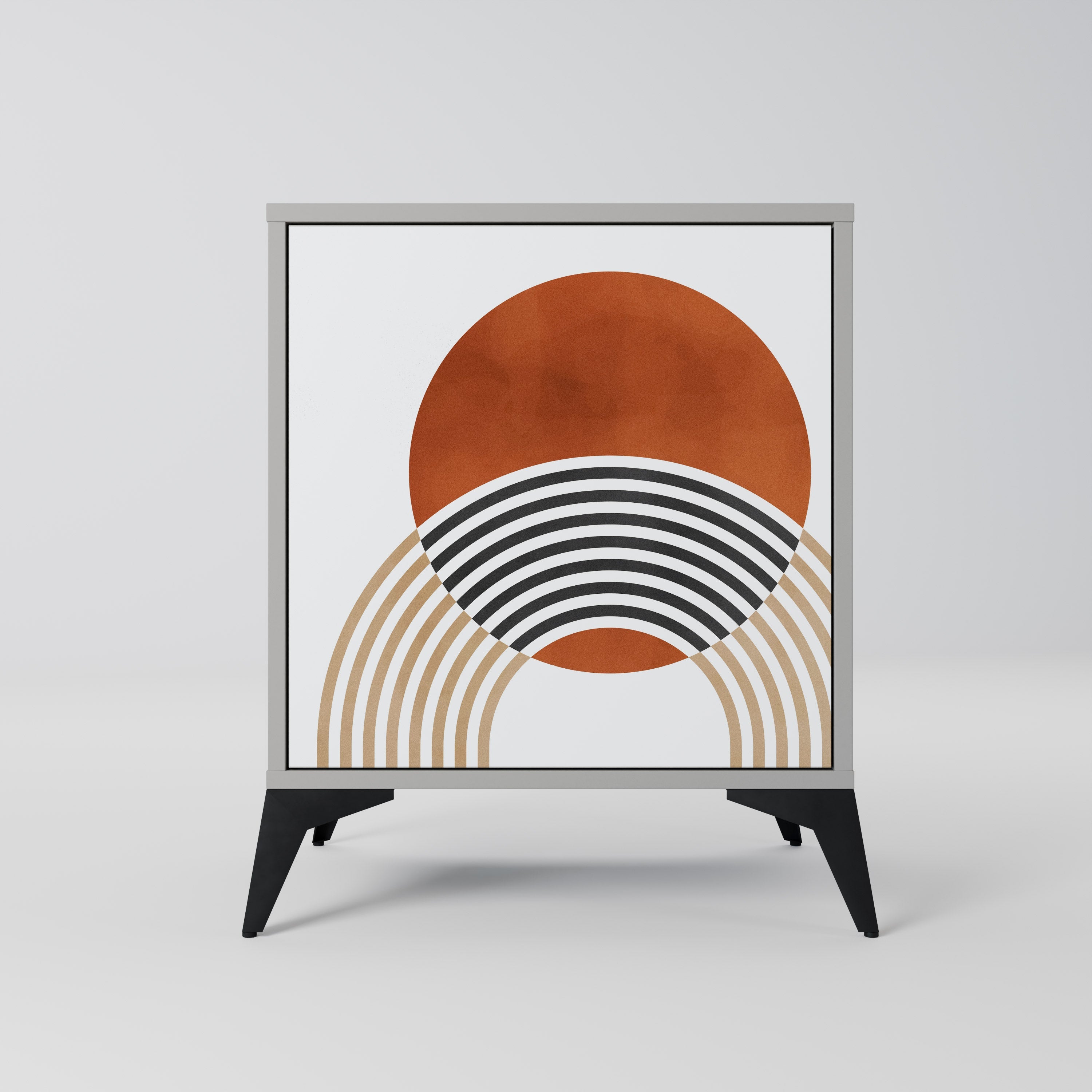 CIRCLE RHYTM Aparador de 1 Porta em Acabamento Cinzento