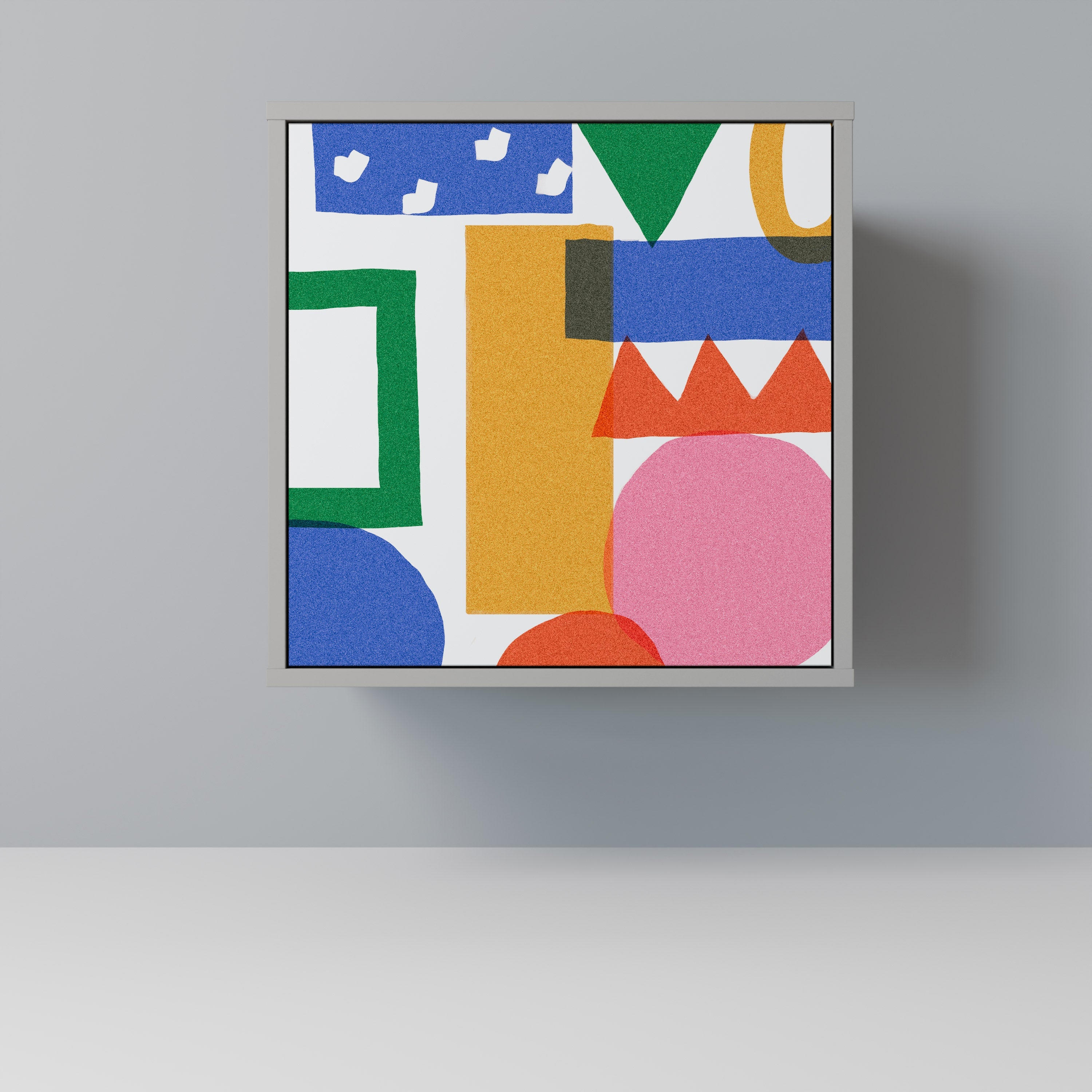 GEOMETRIC GLIMMER Aparador de 1 Porta em Acabamento Cinzento