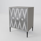 SHARP EDGES 1-Door Sideboard in Grey Finish