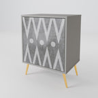 SHARP EDGES 1-Door Sideboard in Grey Finish