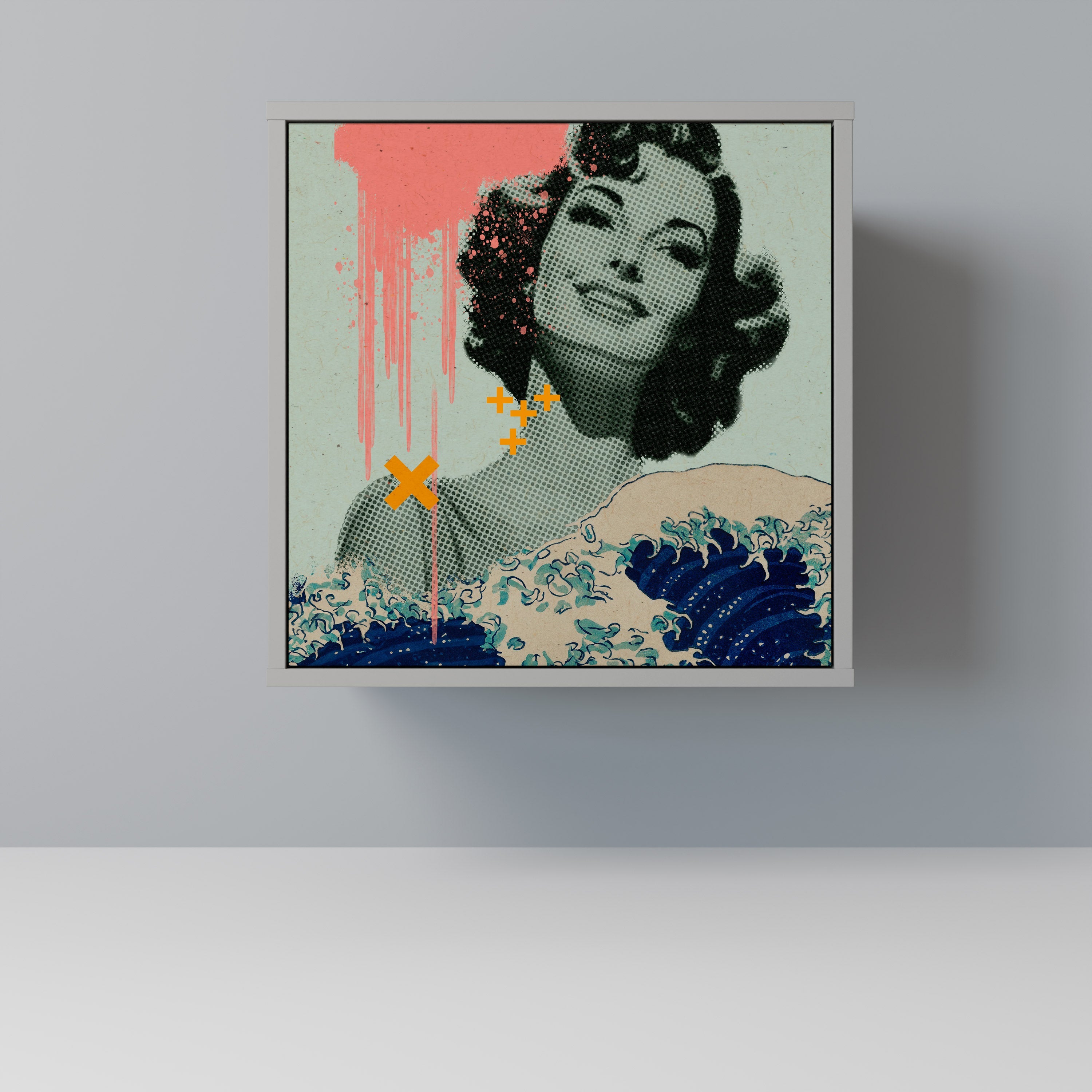 KANAGAWA BEAUTY Aparador de 1 Porta em Acabamento Cinzento