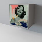 KANAGAWA BEAUTY Aparador de 1 Porta em Acabamento Cinzento