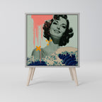 KANAGAWA BEAUTY Aparador de 1 Porta em Acabamento Cinzento