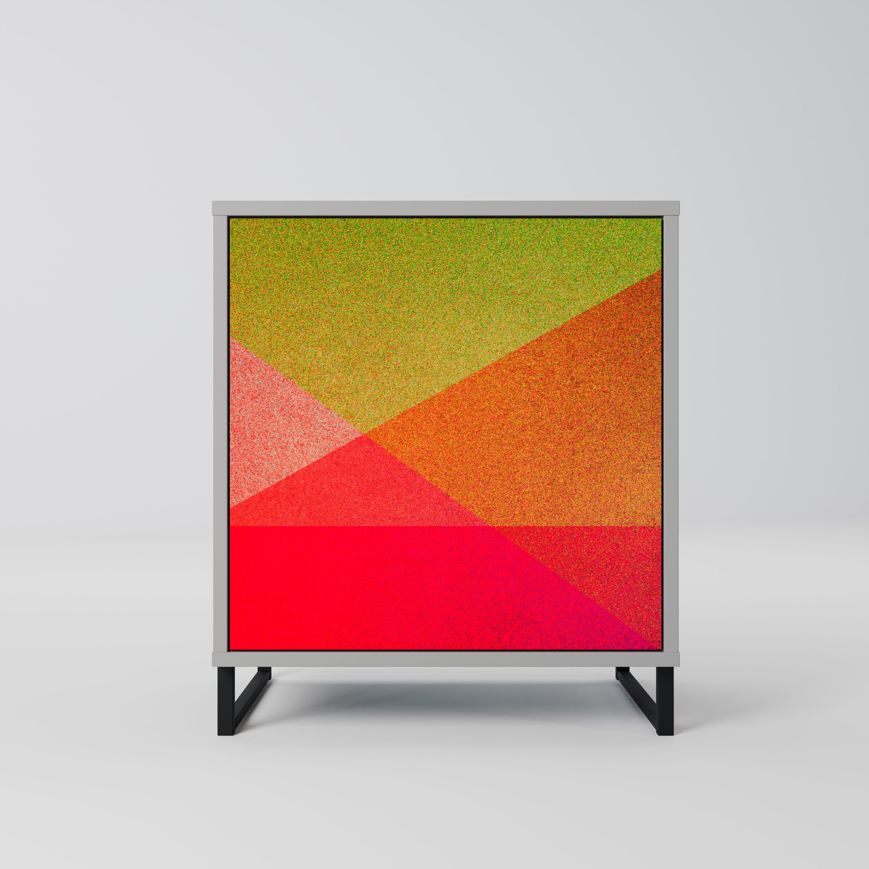 VIVID GEOMETRY Aparador de 1 Porta em Acabamento Cinzento