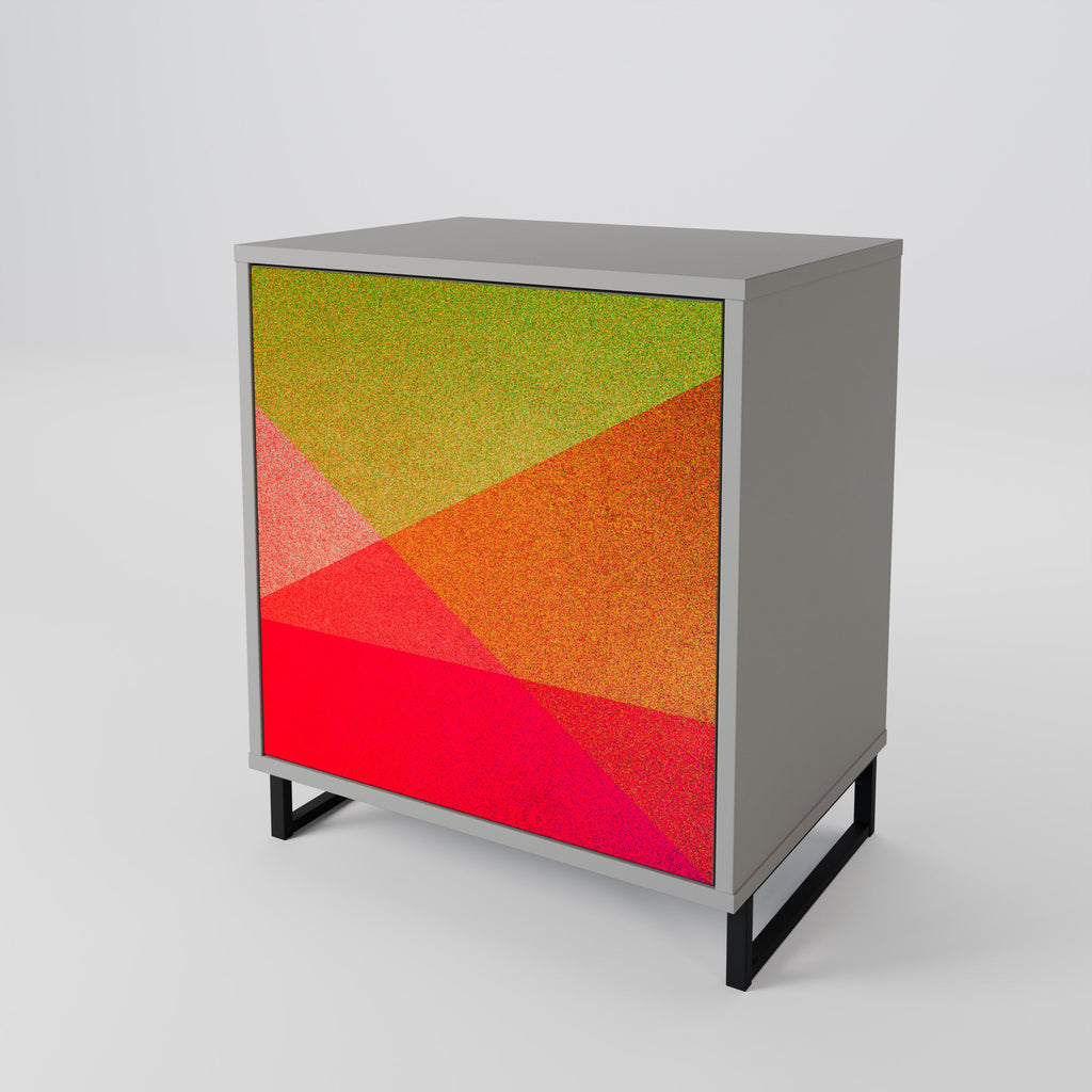 VIVID GEOMETRY 1-Door Sideboard in Grey Finish