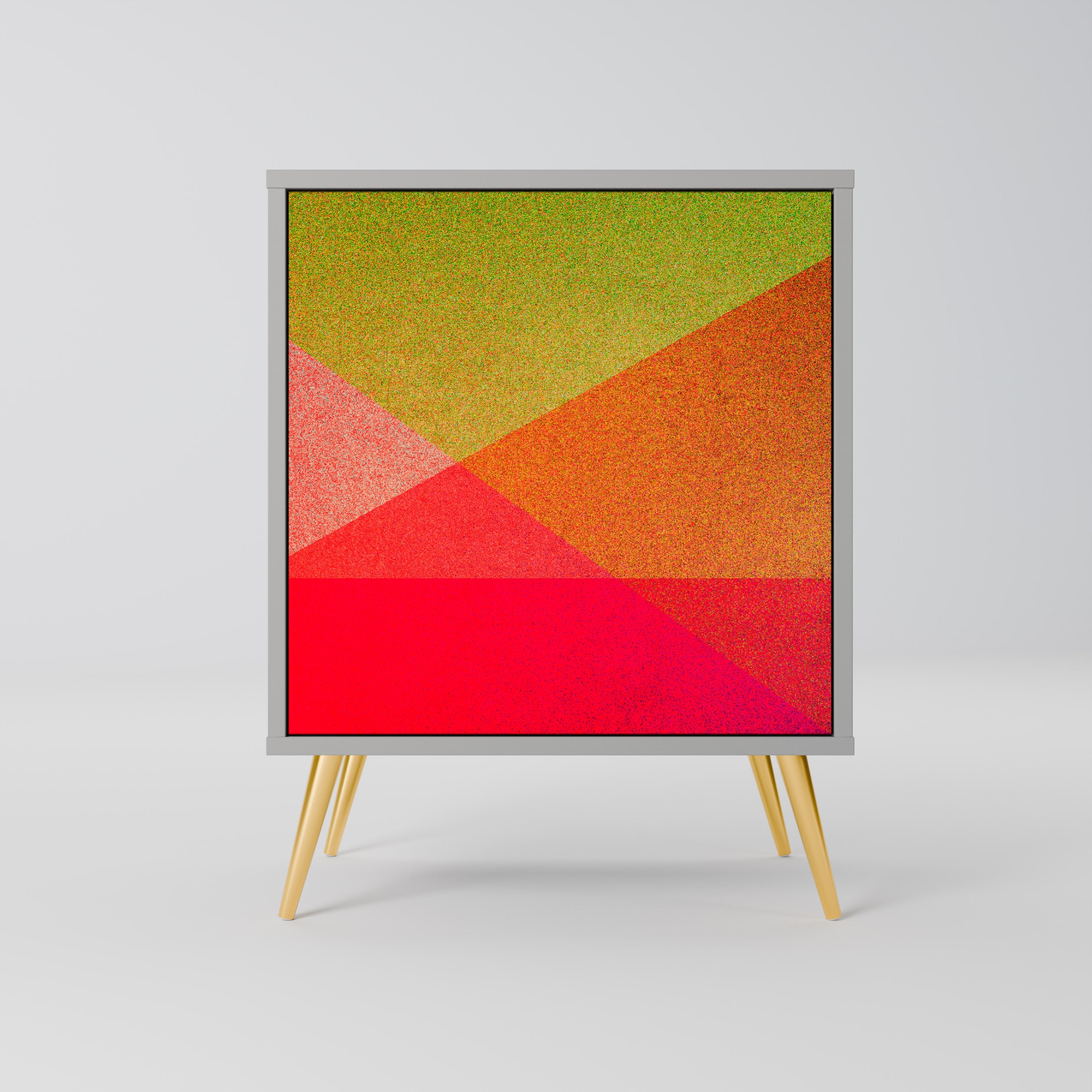 VIVID GEOMETRY Aparador de 1 Porta em Acabamento Cinzento