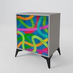 STREAMER TANGLE Aparador de 1 Porta em Acabamento Cinzento