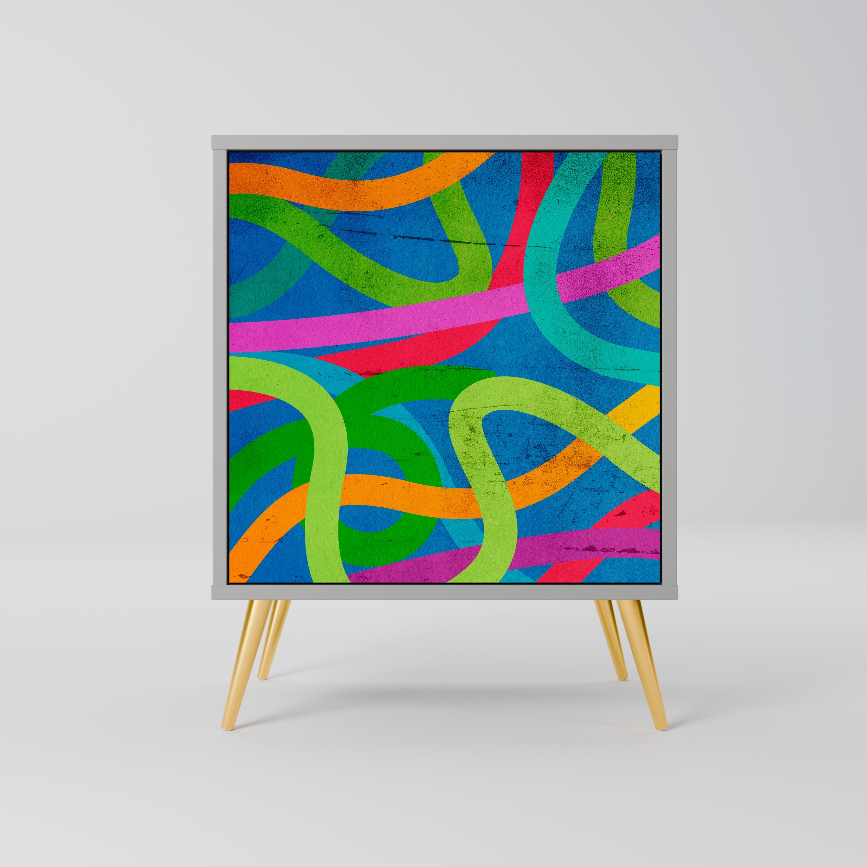 STREAMER TANGLE 1-Door Sideboard in Grey Finish