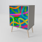 STREAMER TANGLE Aparador de 1 Porta em Acabamento Cinzento