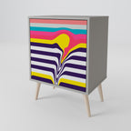 TONE COLLAPSE 1-Door Sideboard in Grey Finish