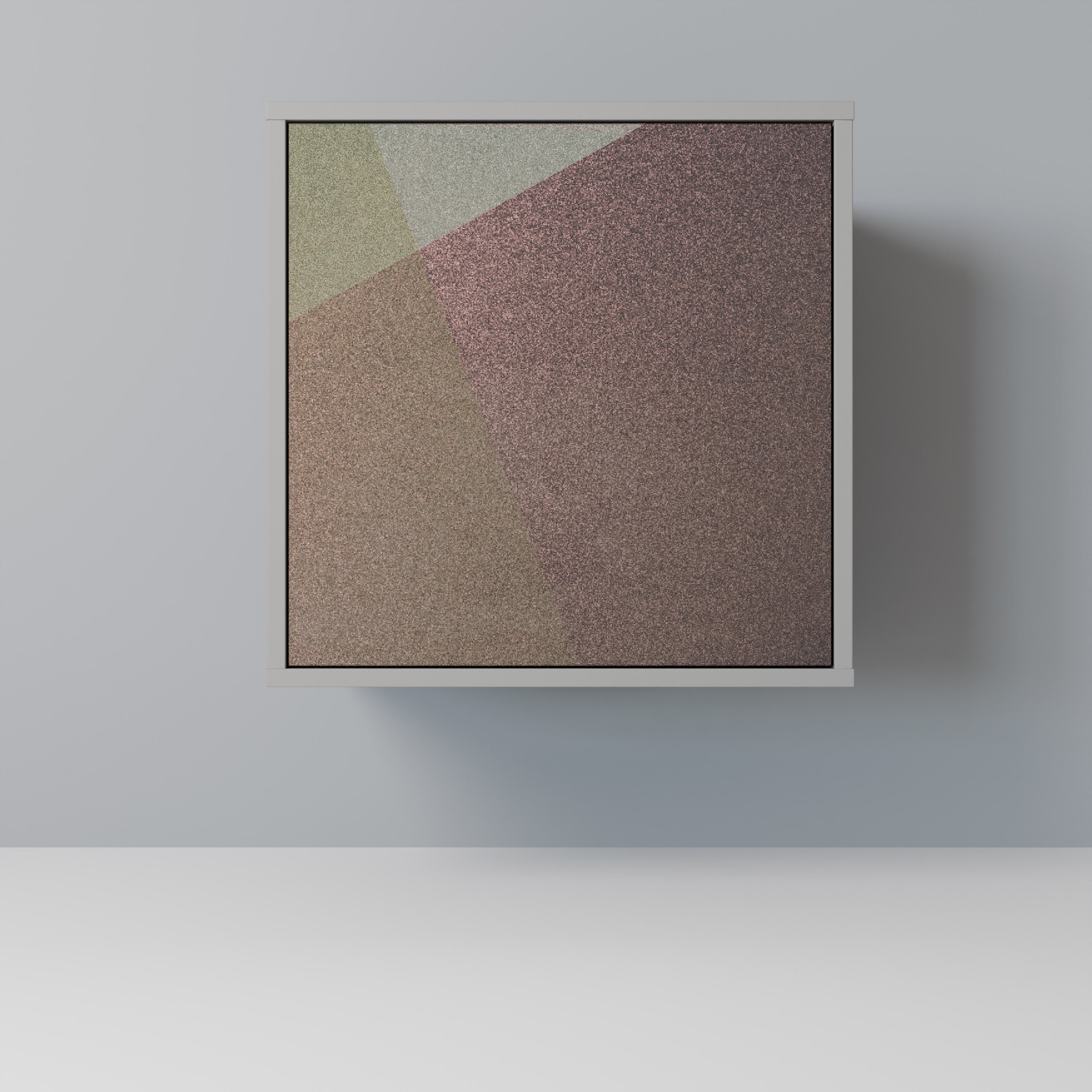 BEIGE GEOMETRY Aparador de 1 Porta em Acabamento Cinzento