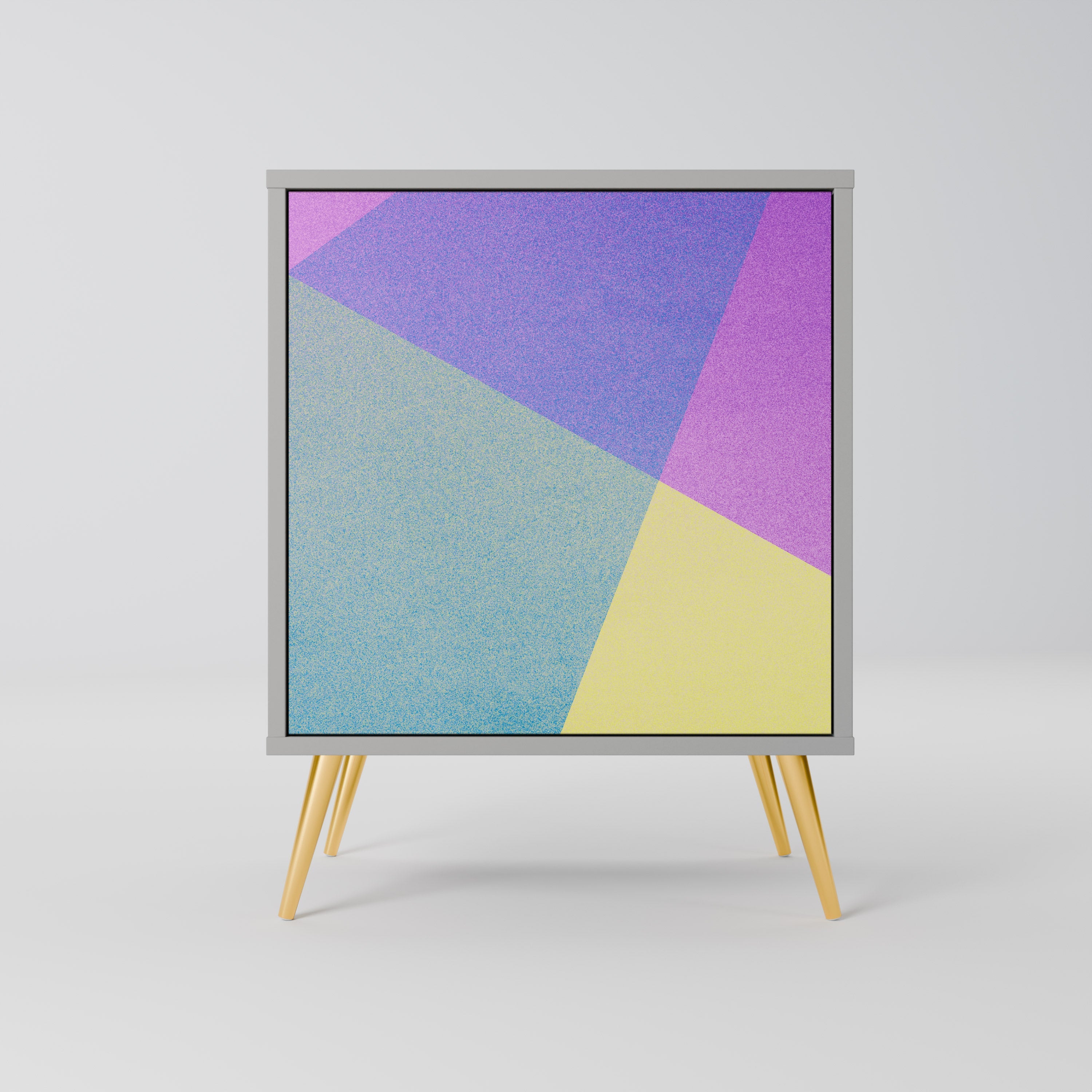 BRIGHT GEOMETRY Aparador de 1 Porta em Acabamento Cinzento