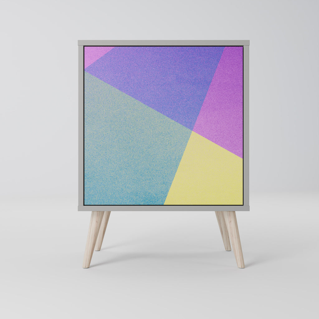 BRIGHT GEOMETRY Aparador de 1 Porta em Acabamento Cinzento