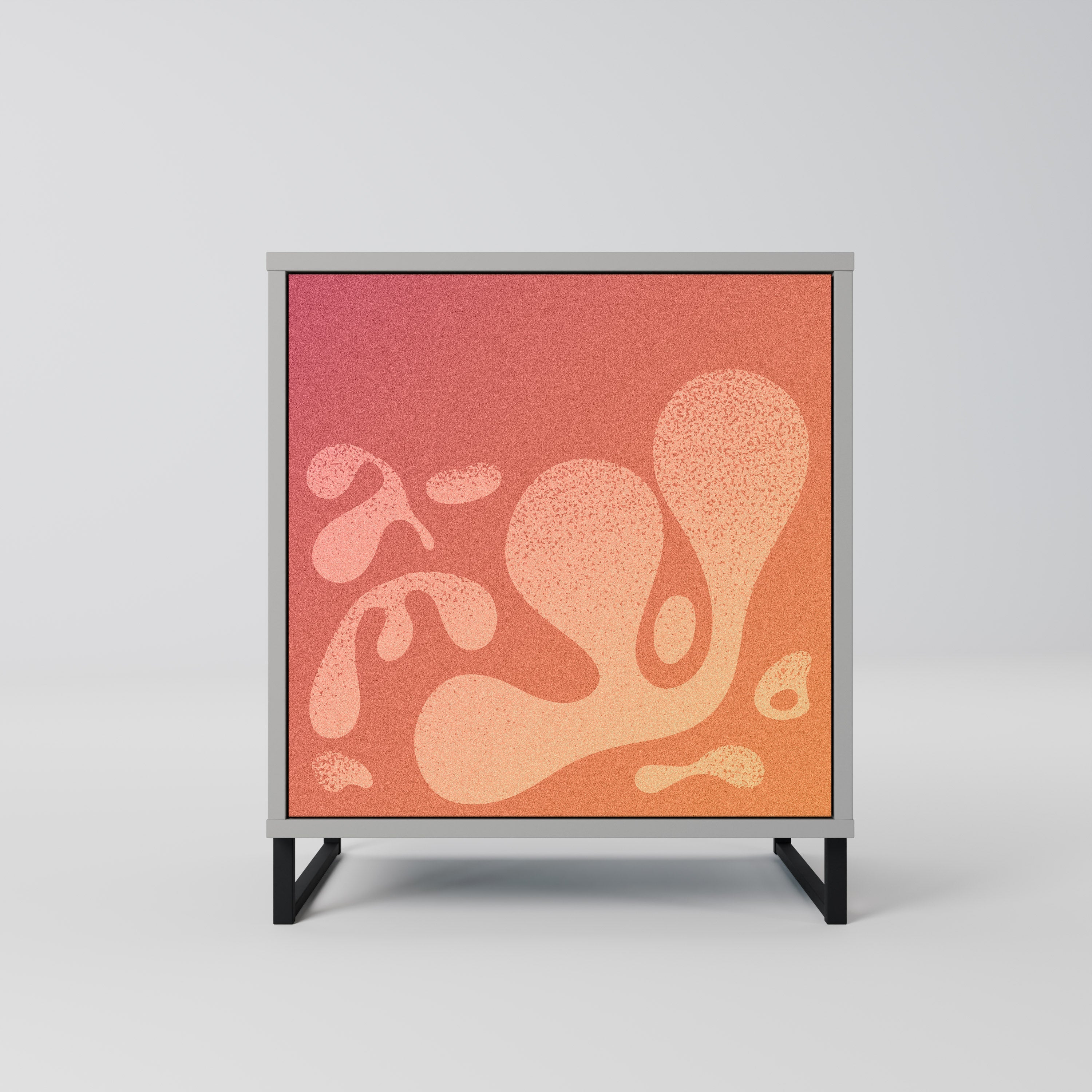 IRREGULAR PINK Aparador de 1 Porta em Acabamento Cinzento