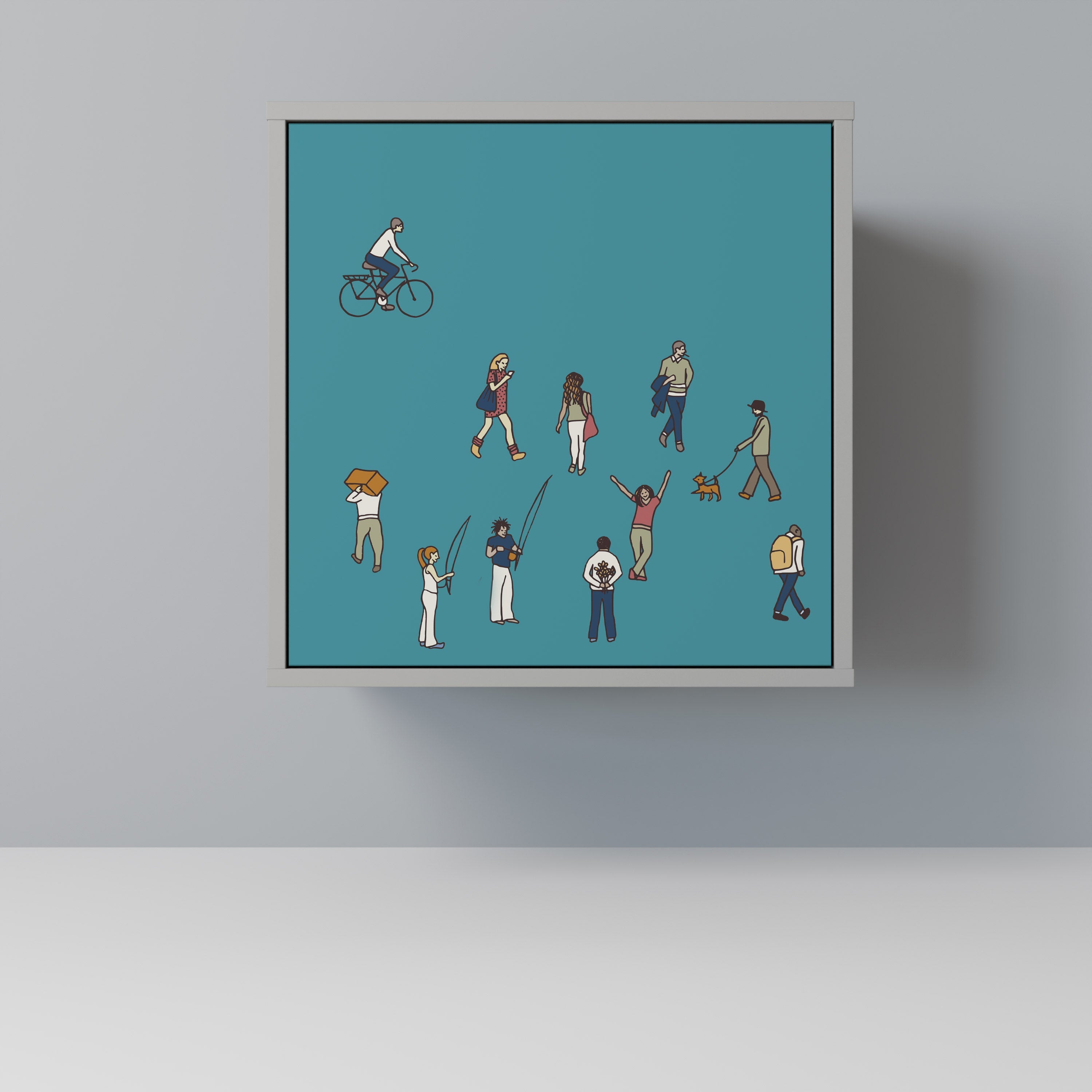 COLLECTIVE STREAM Aparador de 1 Porta em Acabamento Cinzento