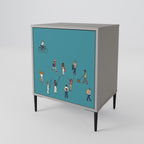 COLLECTIVE STREAM Aparador de 1 Porta em Acabamento Cinzento