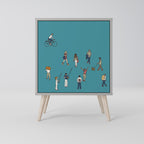 COLLECTIVE STREAM Aparador de 1 Porta em Acabamento Cinzento