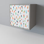 ENERGETIC SPOTS Aparador de 1 Porta em Acabamento Cinzento