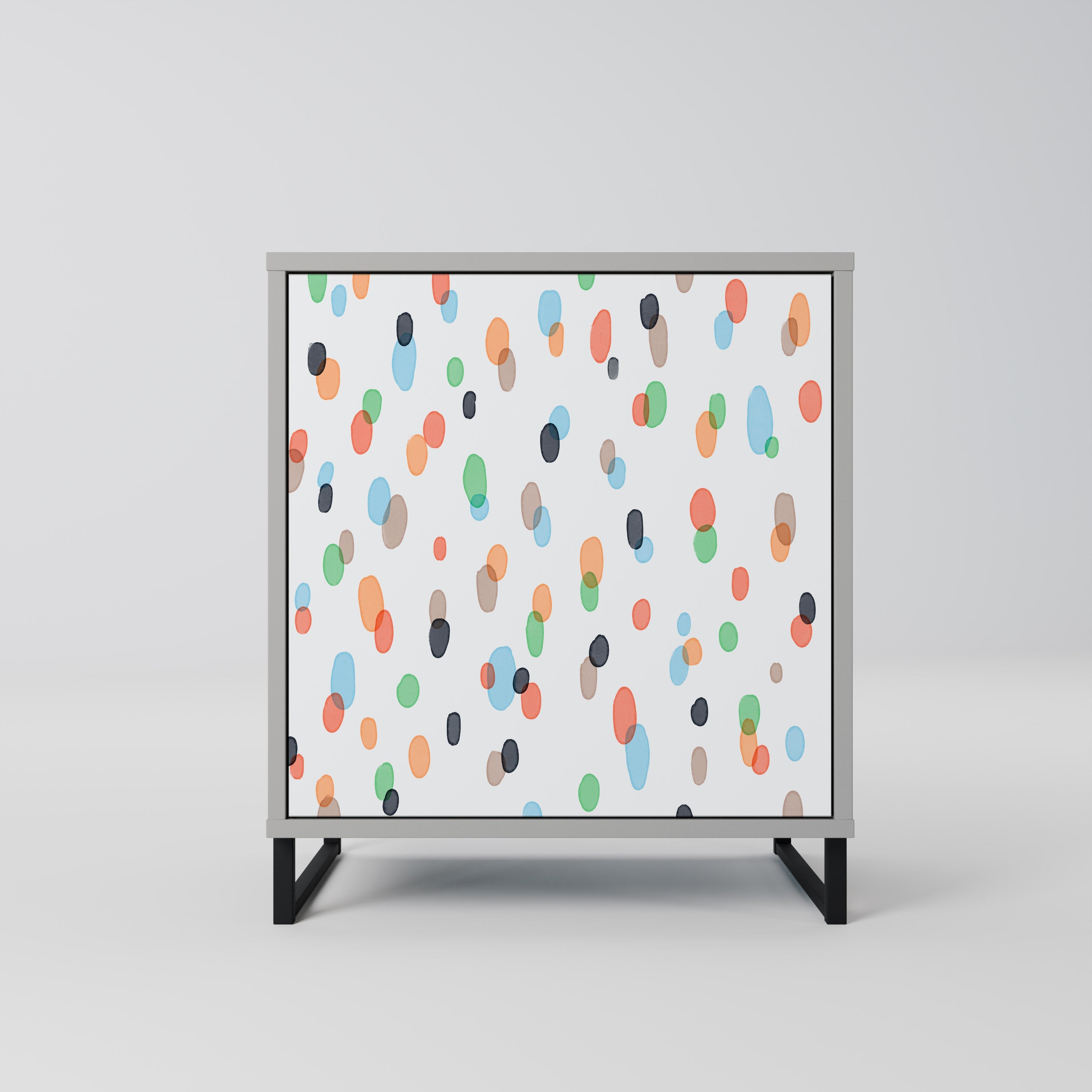 ENERGETIC SPOTS Aparador de 1 Porta em Acabamento Cinzento