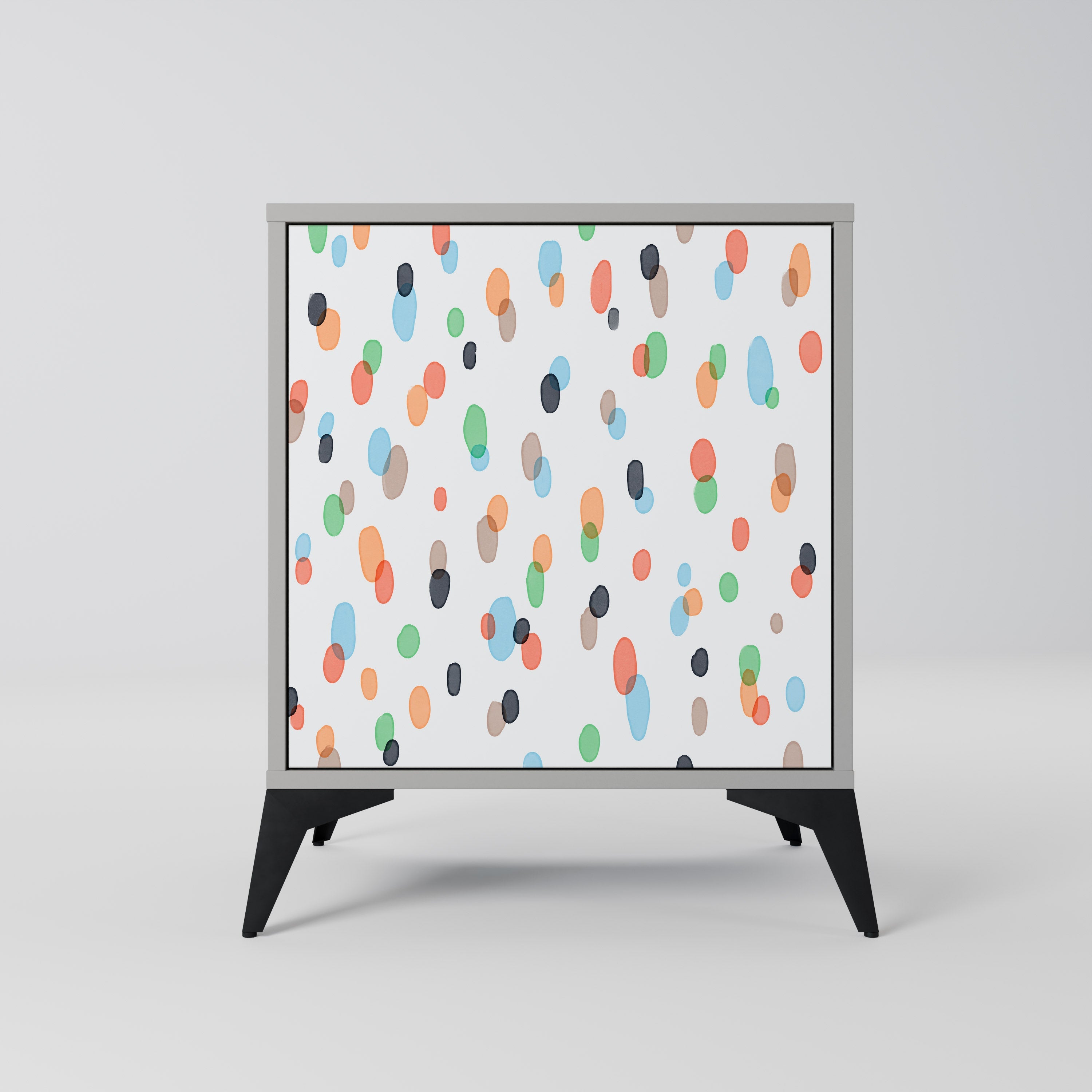 ENERGETIC SPOTS Aparador de 1 Porta em Acabamento Cinzento