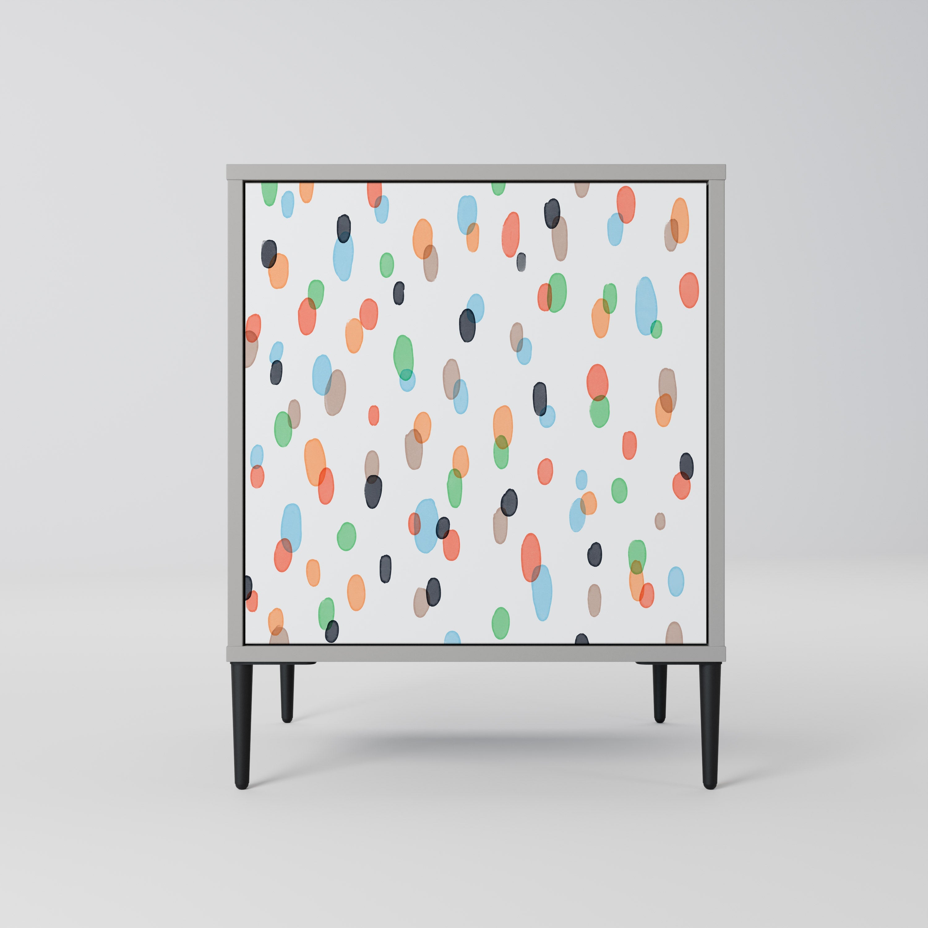 ENERGETIC SPOTS Aparador de 1 Porta em Acabamento Cinzento