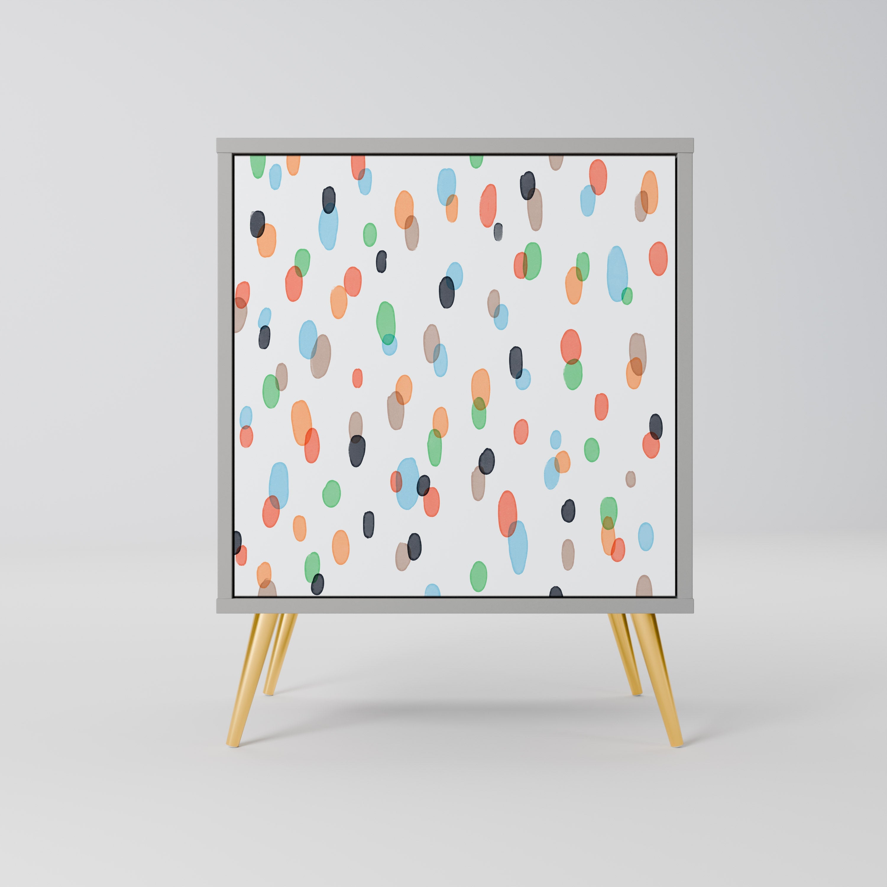 ENERGETIC SPOTS Aparador de 1 Porta em Acabamento Cinzento