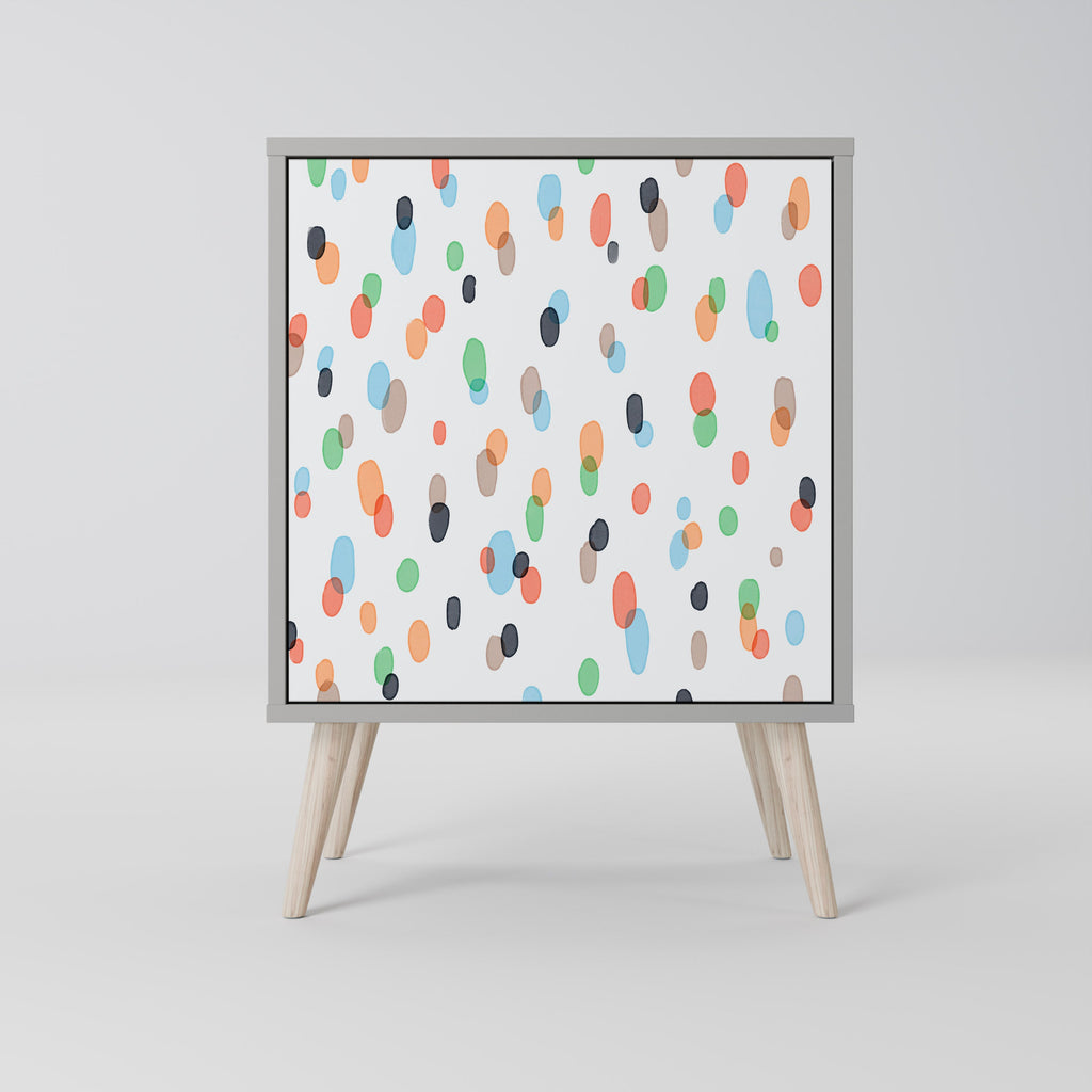 ENERGETIC SPOTS Aparador de 1 Porta em Acabamento Cinzento