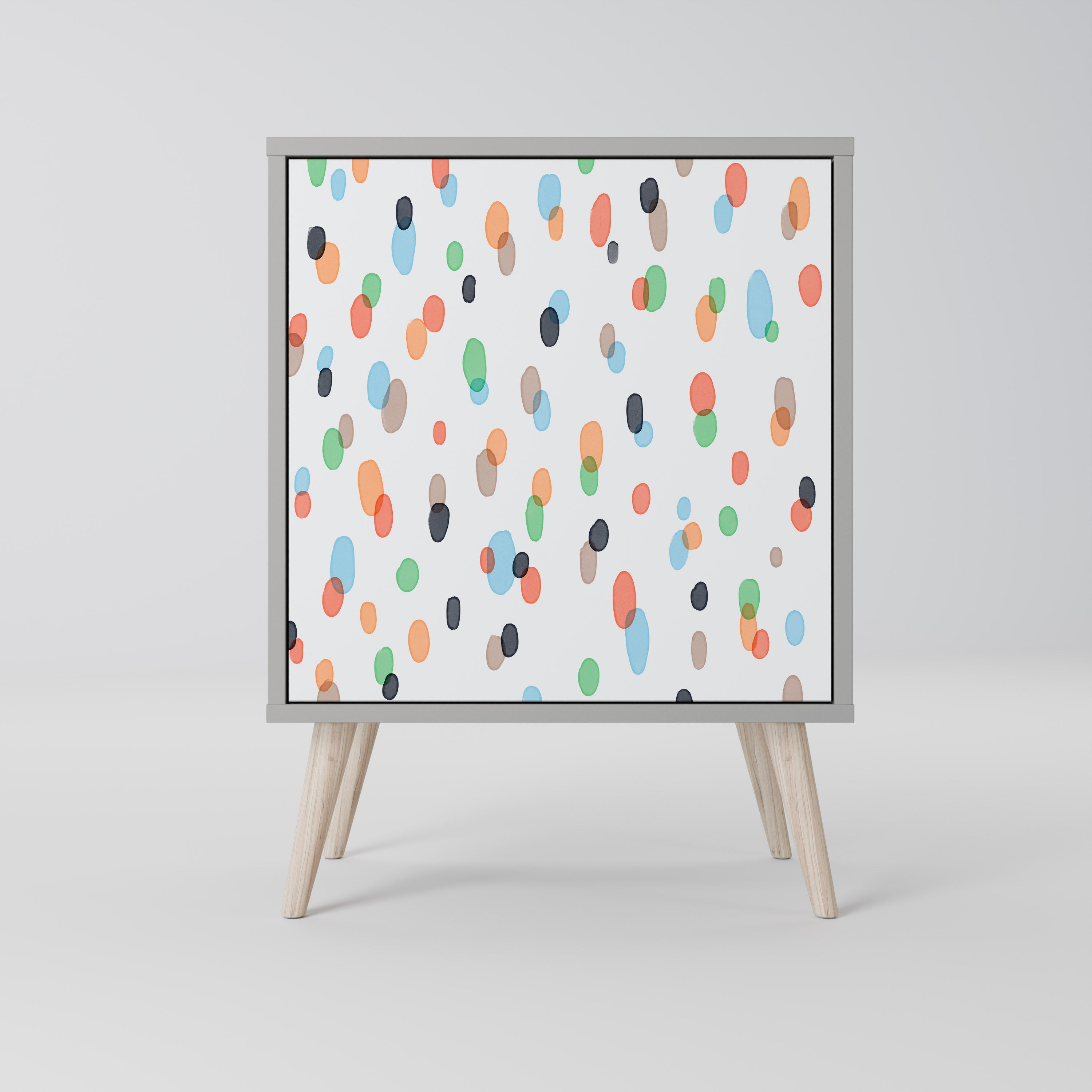 ENERGETIC SPOTS Aparador de 1 Porta em Acabamento Cinzento