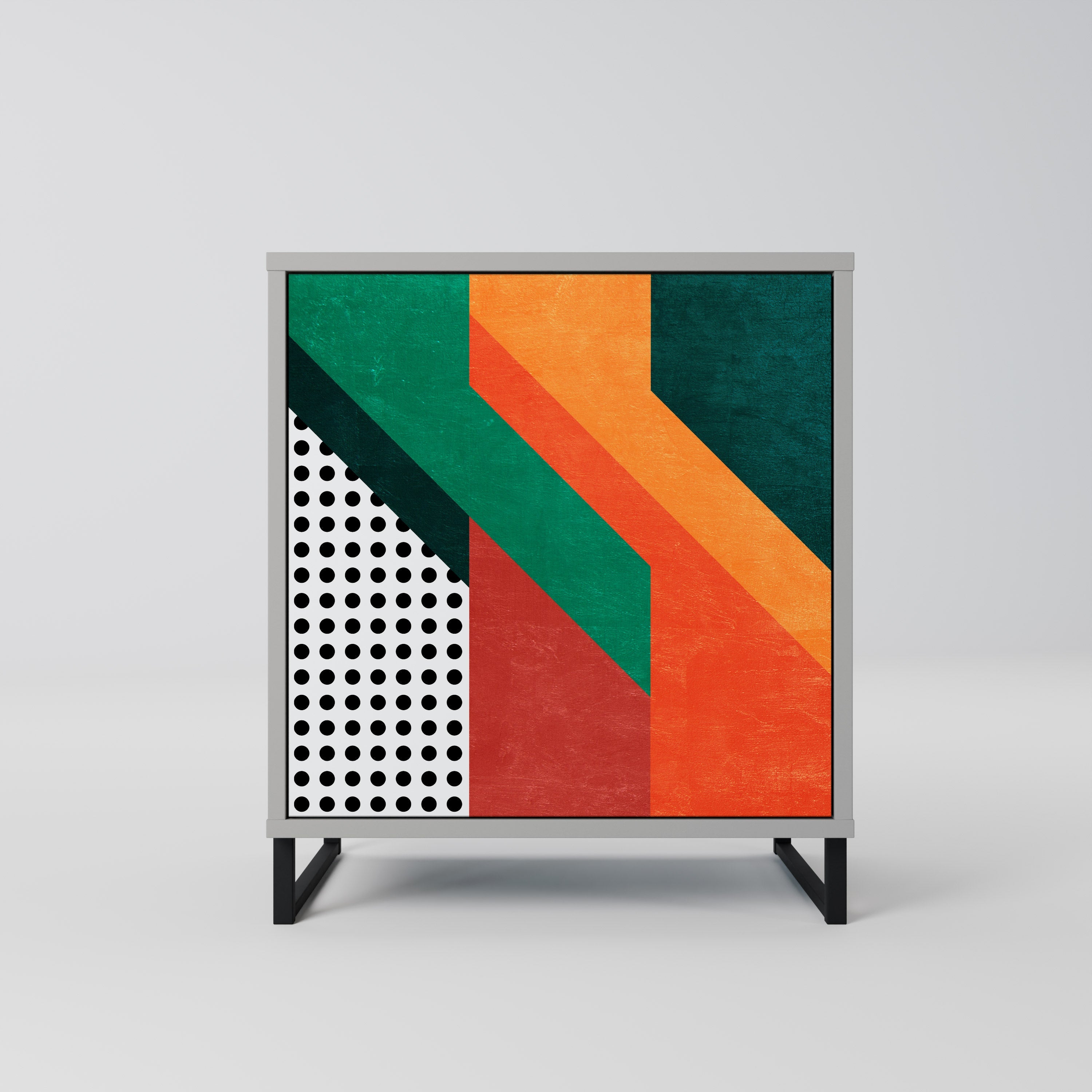 MAKESHIFT ARTISTRY Aparador de 1 Porta em Acabamento Cinzento