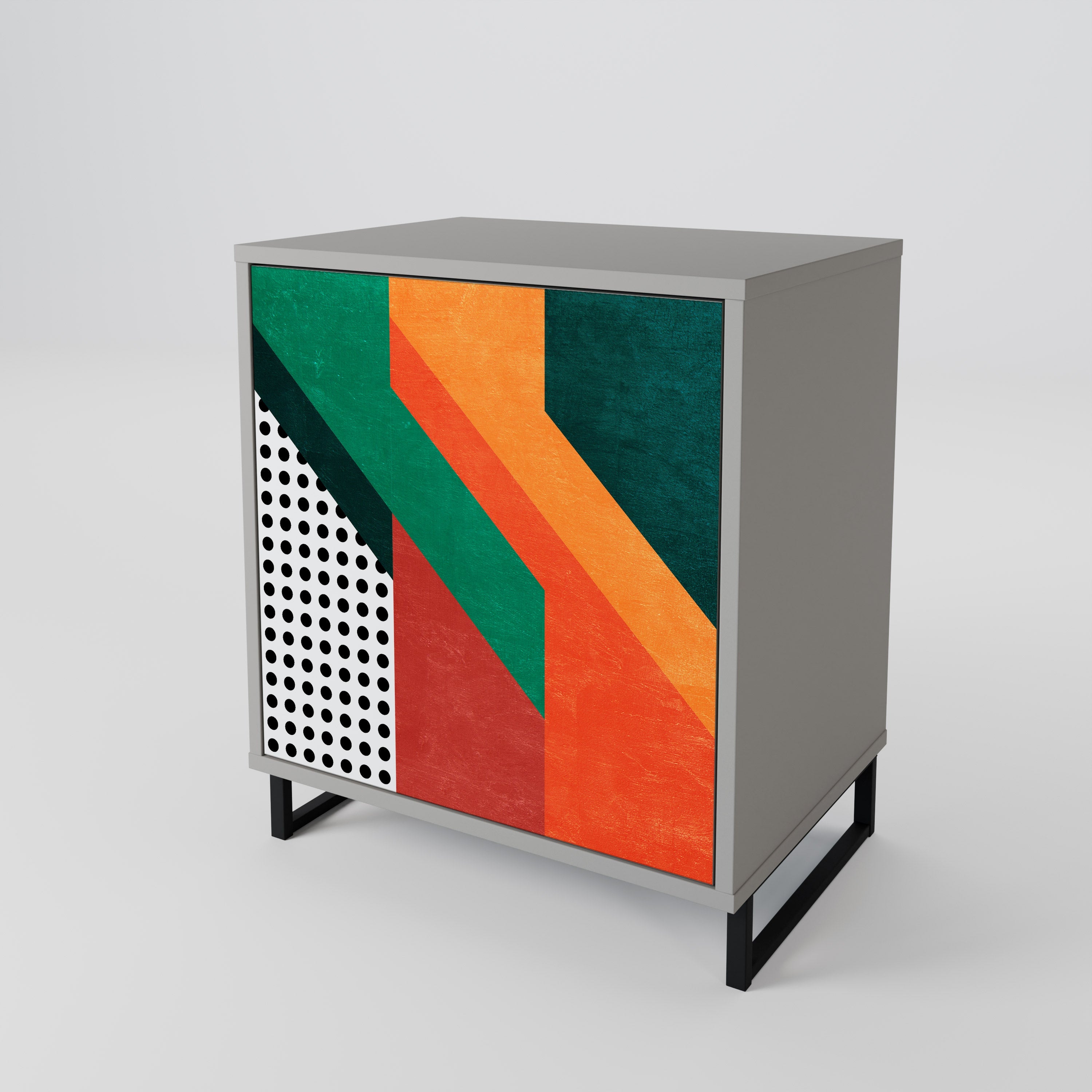 MAKESHIFT ARTISTRY 1-Door Sideboard in Grey Finish