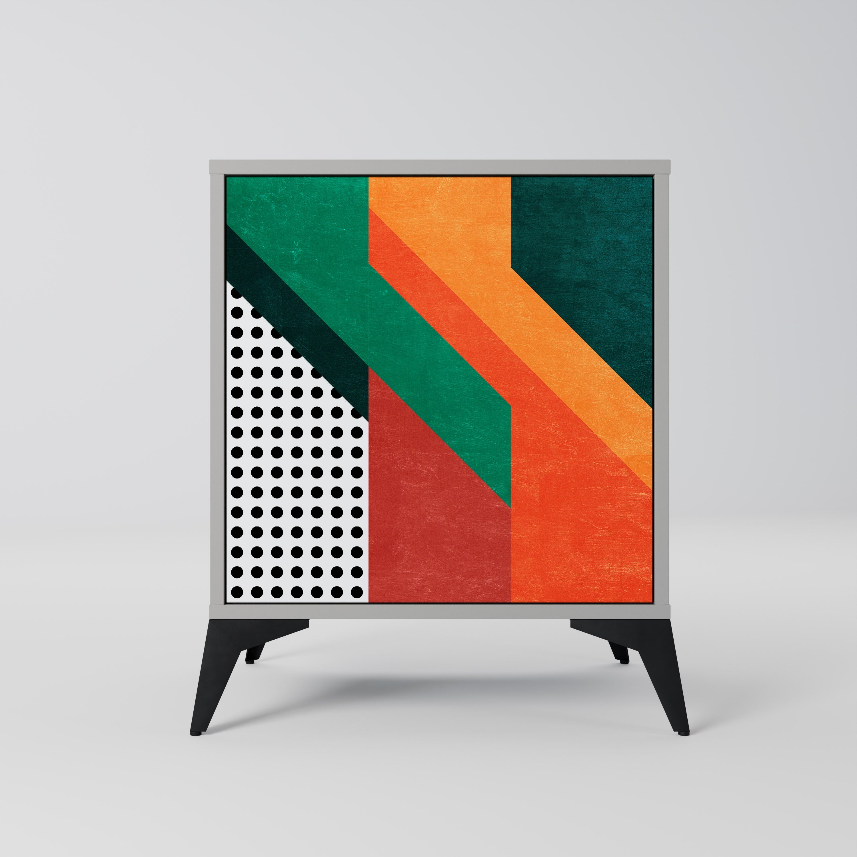 MAKESHIFT ARTISTRY Aparador de 1 Porta em Acabamento Cinzento