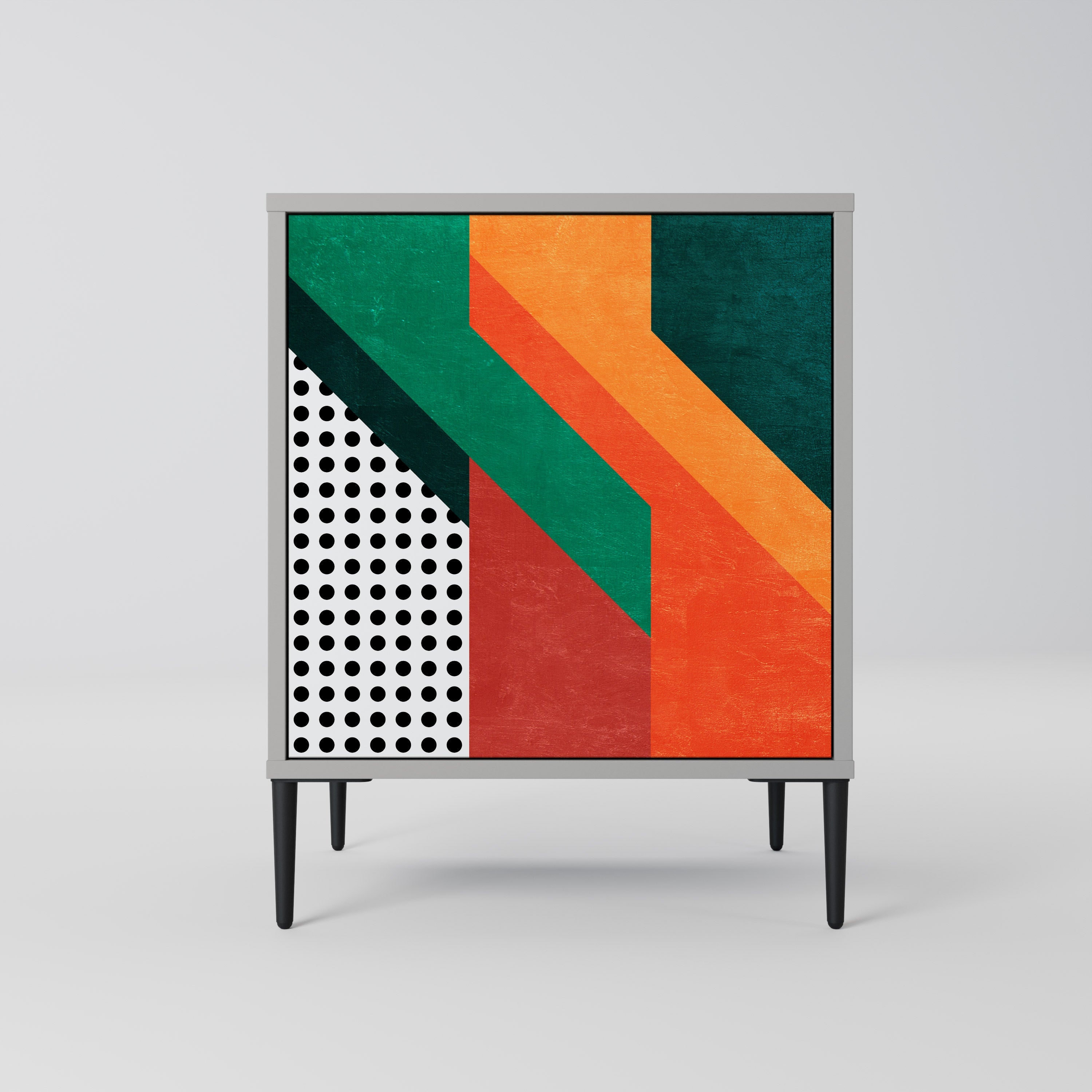 MAKESHIFT ARTISTRY Aparador de 1 Porta em Acabamento Cinzento