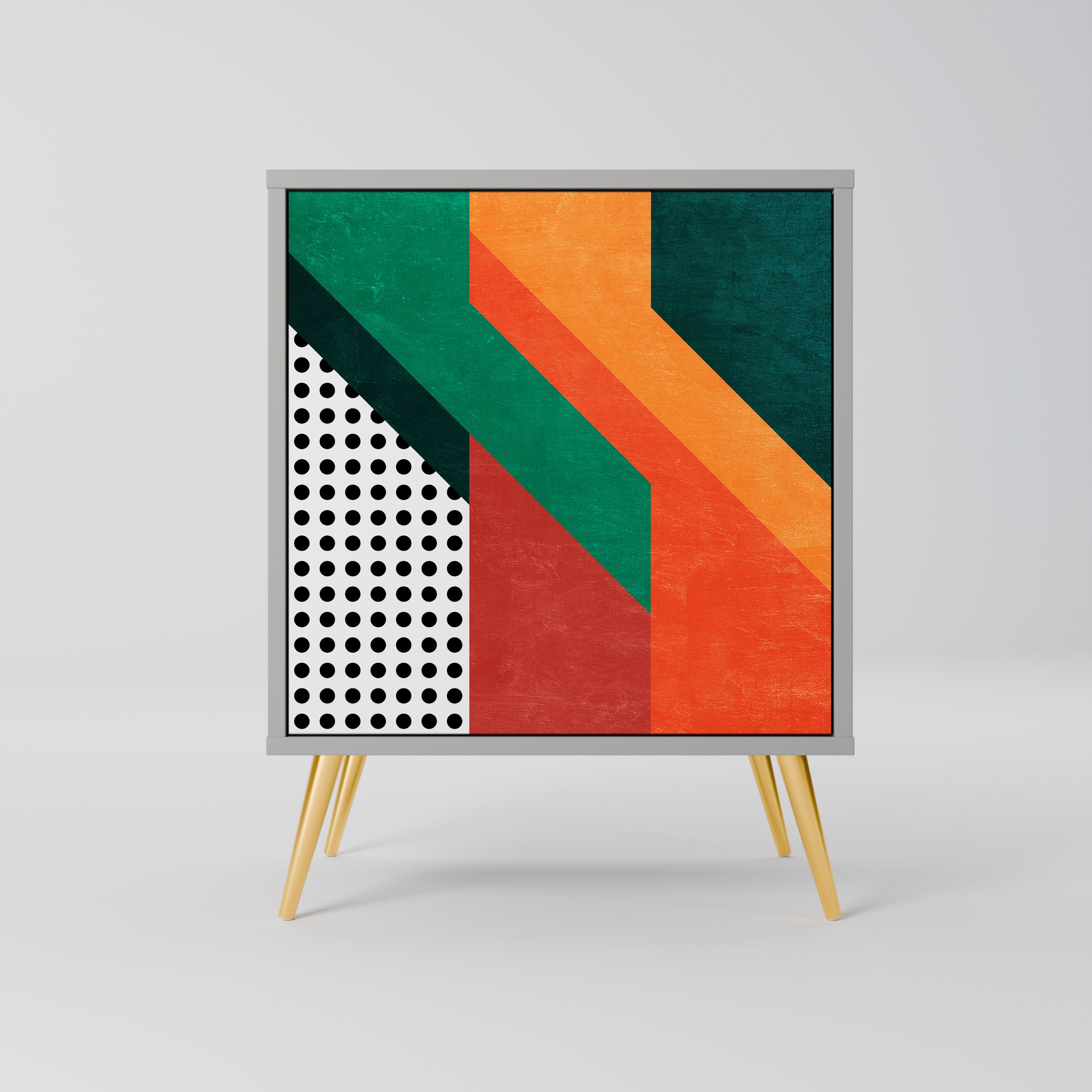 MAKESHIFT ARTISTRY Aparador de 1 Porta em Acabamento Cinzento